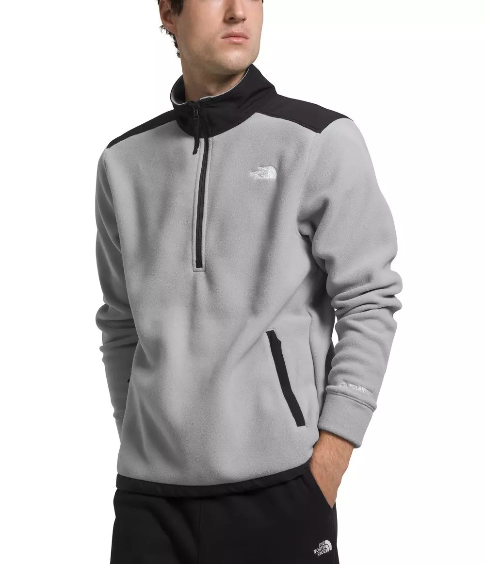 The North Face Men's Alpine Polartec 100 1/4 Zip - GREY/BLACK