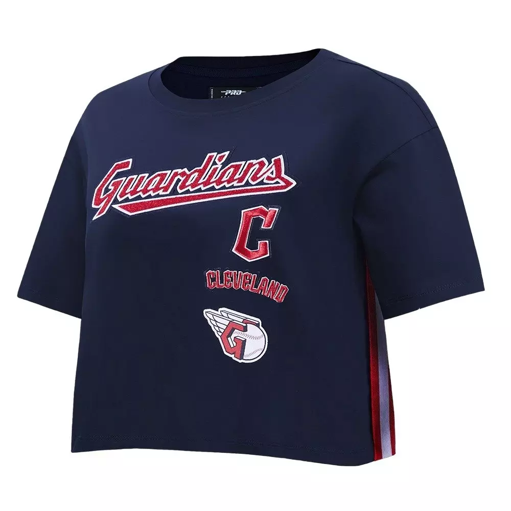 Pro Standard Women's Cleveland Guardians Retro Classic Boxy Tee - Navy - NAVY
