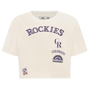 Pro Standard Women's Colorado Rockies Retro Classic Boxy Tee - Eggshell