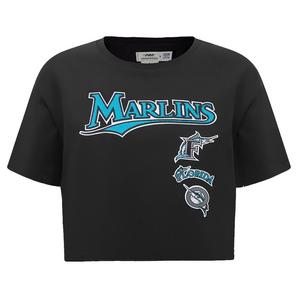 Pro Standard Women's Miami Marlins Retro Classic Boxy Tee - Black