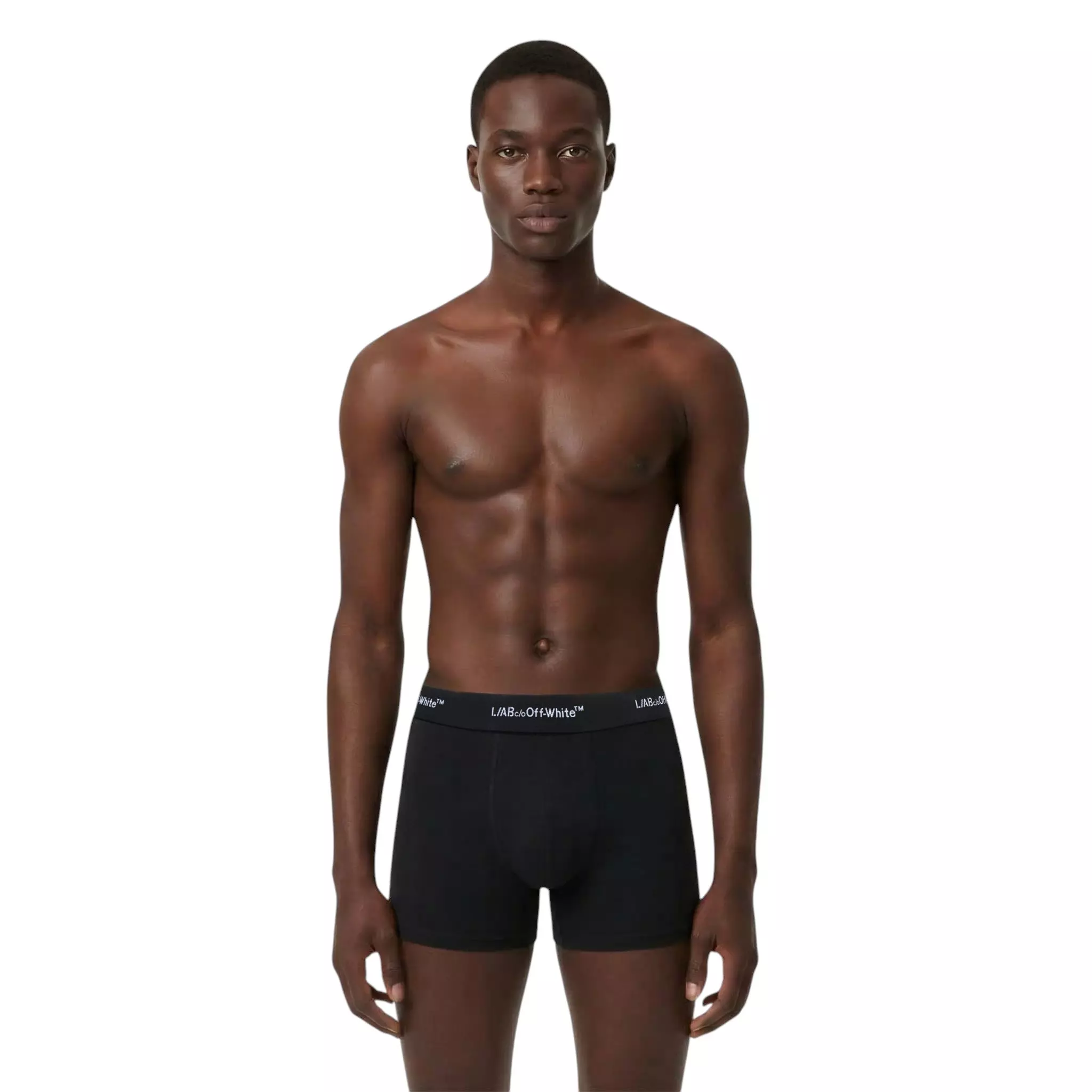 L/AB c/o Off-White Men's Horizontal Repeat 3" Trunk (3 Pack) - Black - BLACK