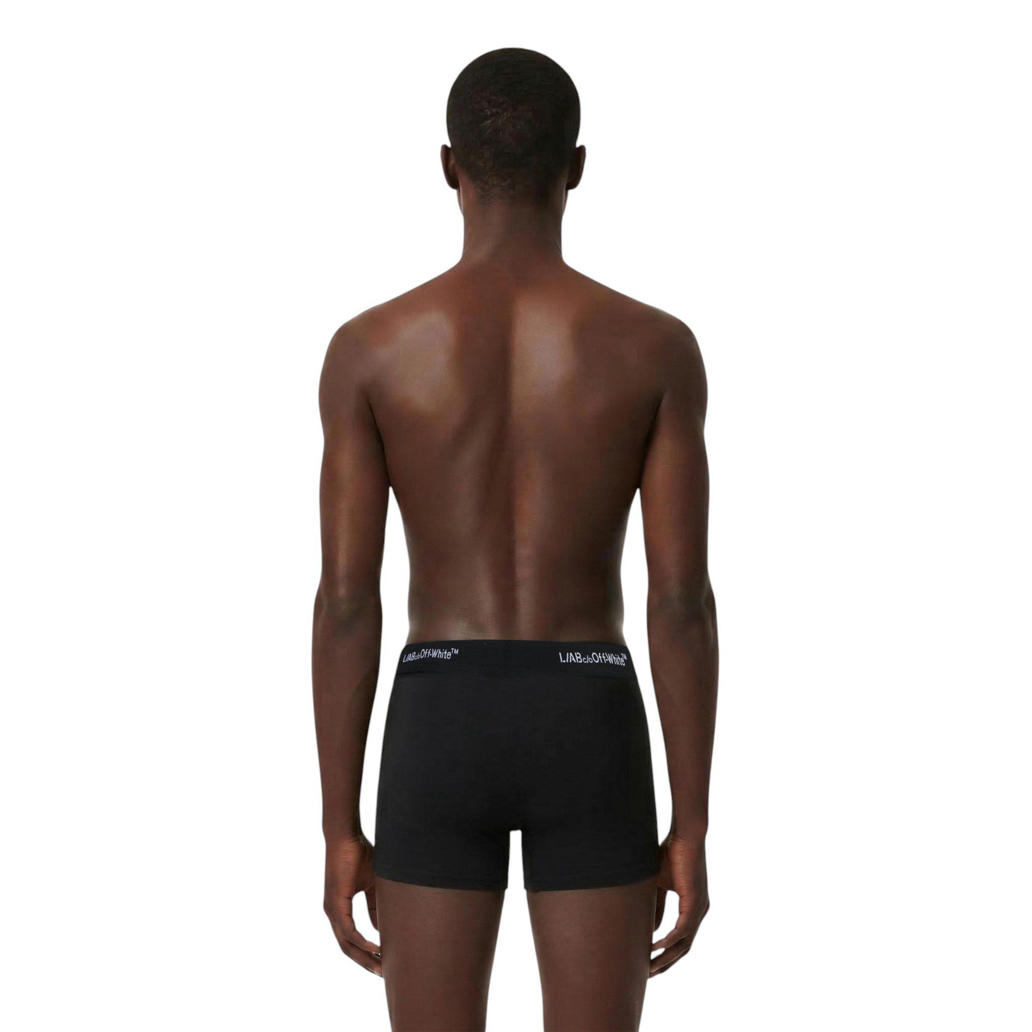 L/AB c/o Off-White Men's Horizontal Repeat 3" Trunk (3 Pack) - Black - BLACK