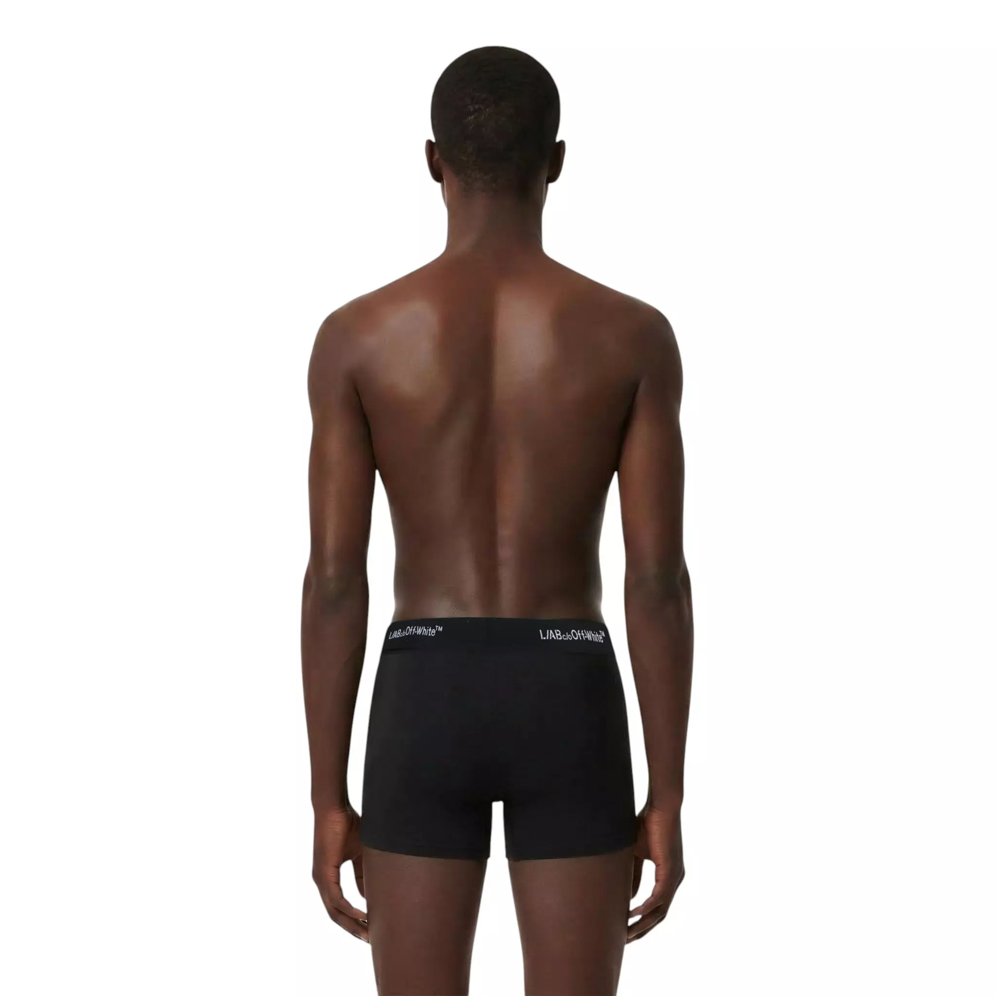 L/AB c/o Off-White Men's Horizontal Repeat 3" Trunk (3 Pack) - Black - BLACK