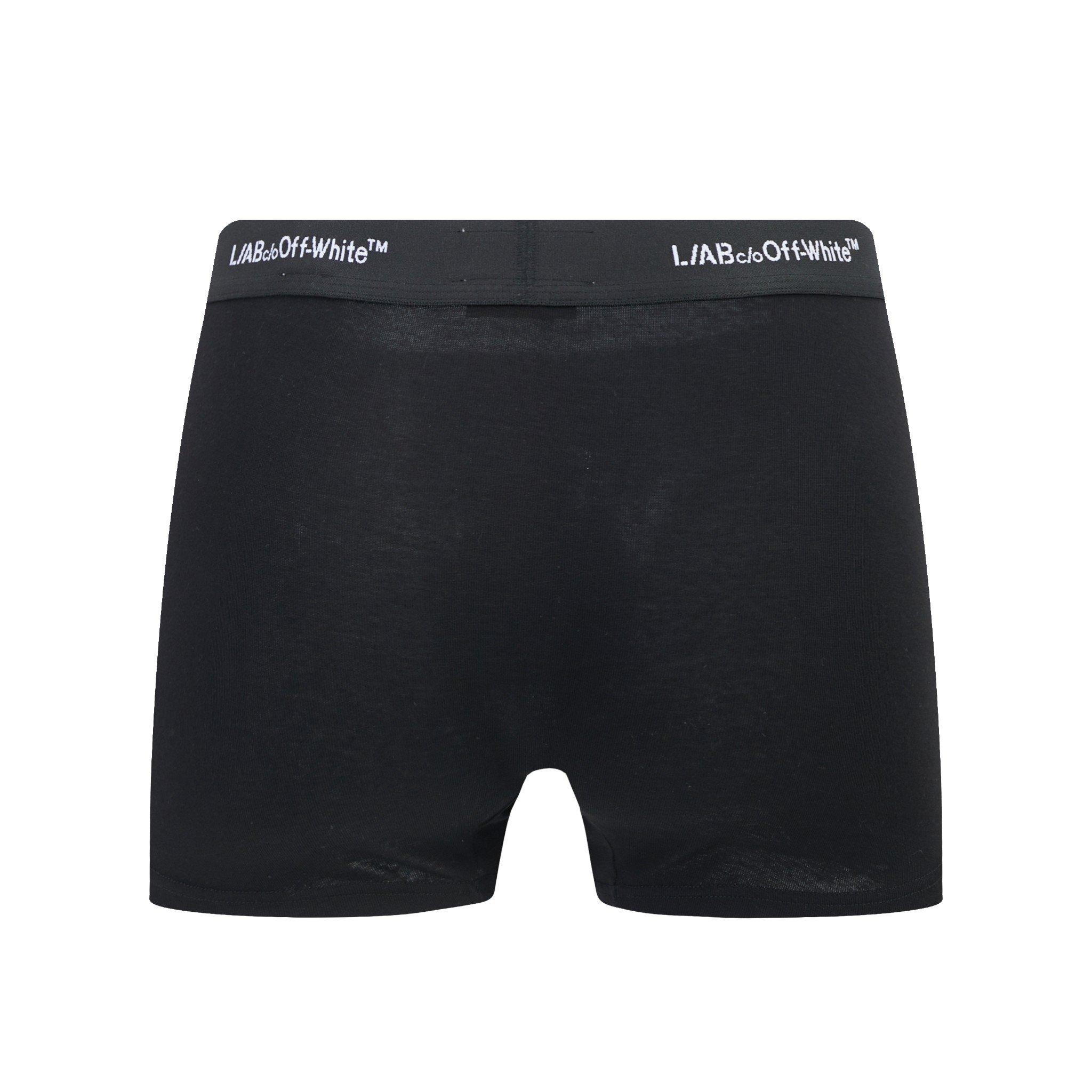 L/AB c/o Off-White Men's Horizontal Repeat 3" Trunk (3 Pack) - Black - BLACK