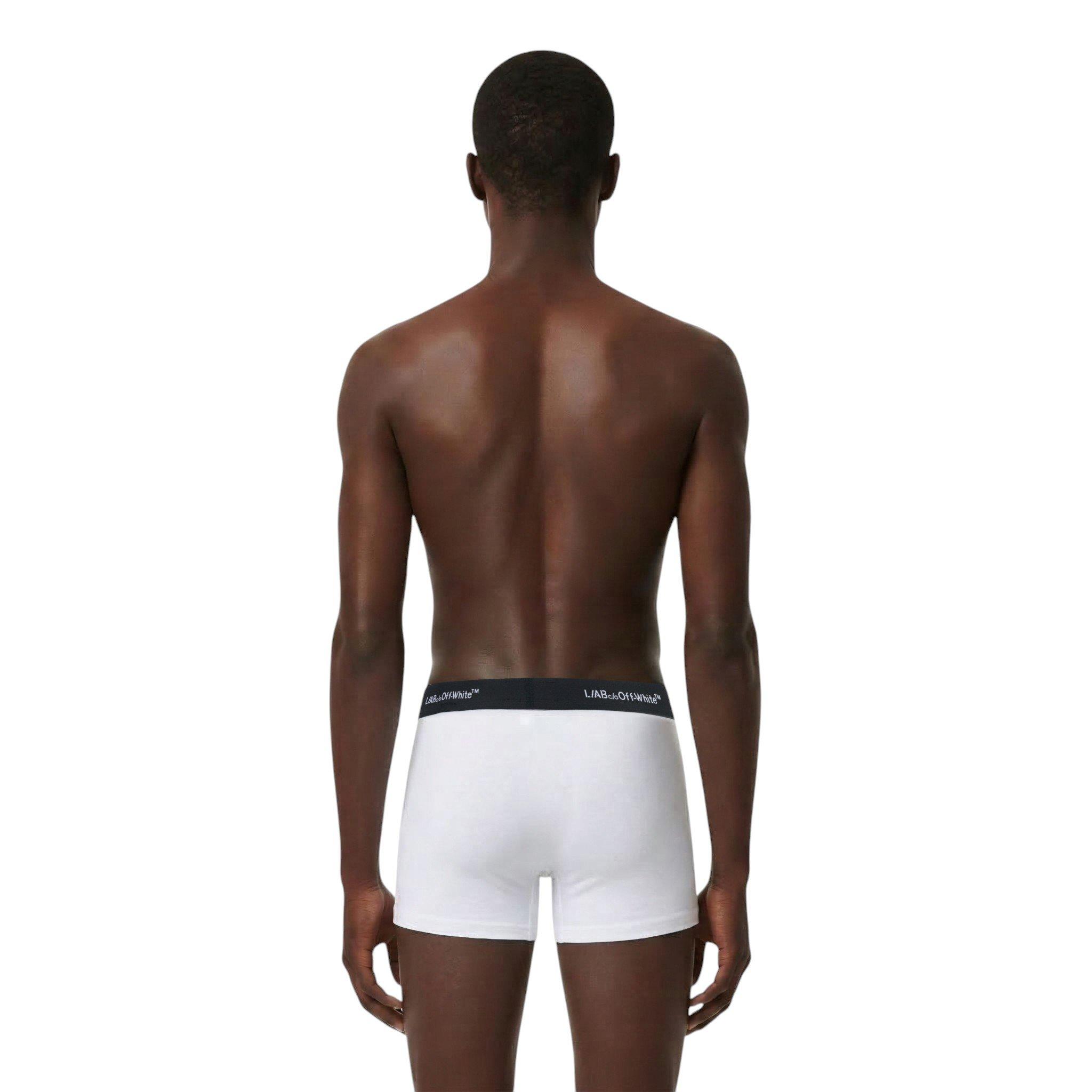 L/AB c/o Off-White Men's Horizontal Repeat 3" Trunk (3 Pack) - White - WHITE