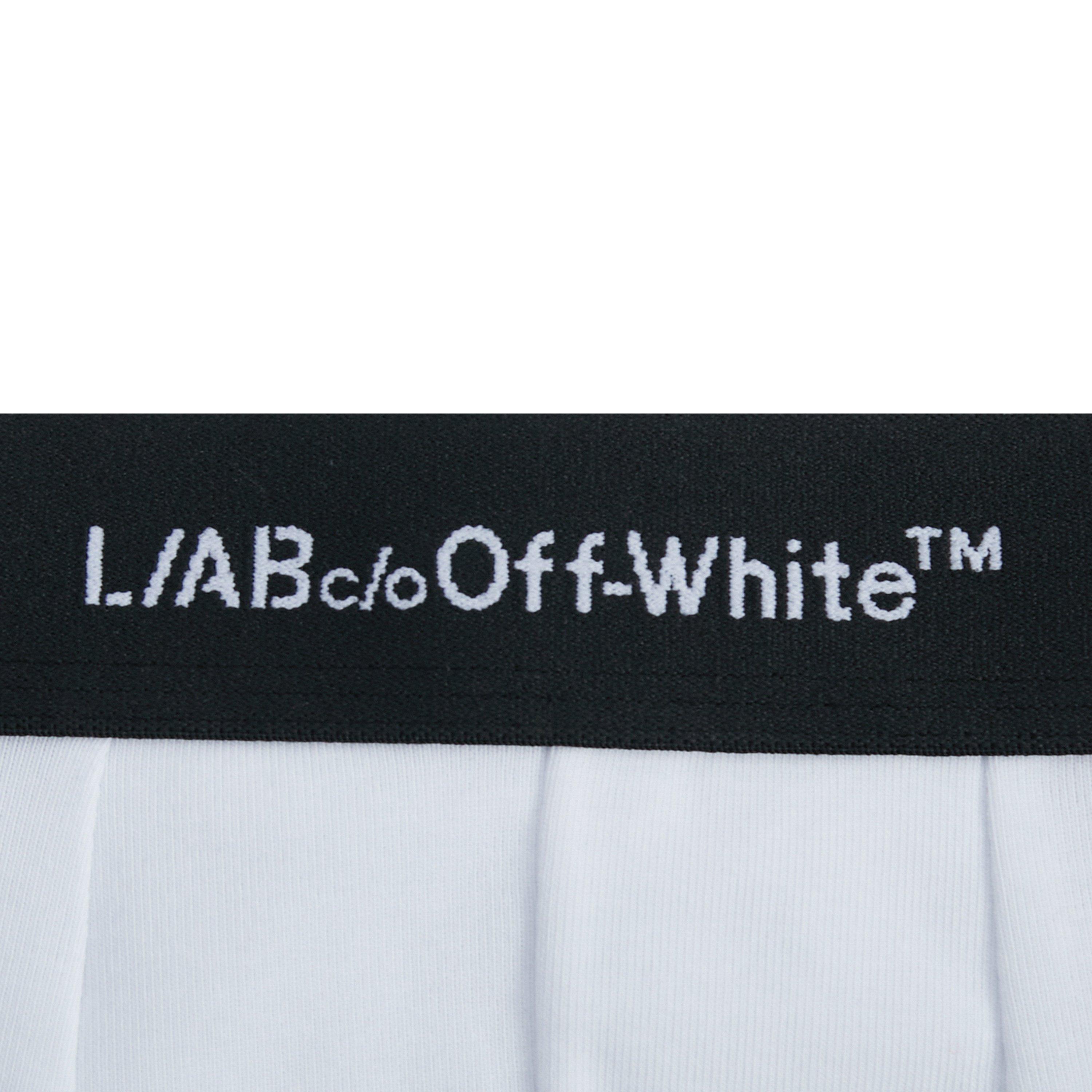 L/AB c/o Off-White Men's Horizontal Repeat 3" Trunk (3 Pack) - White - WHITE