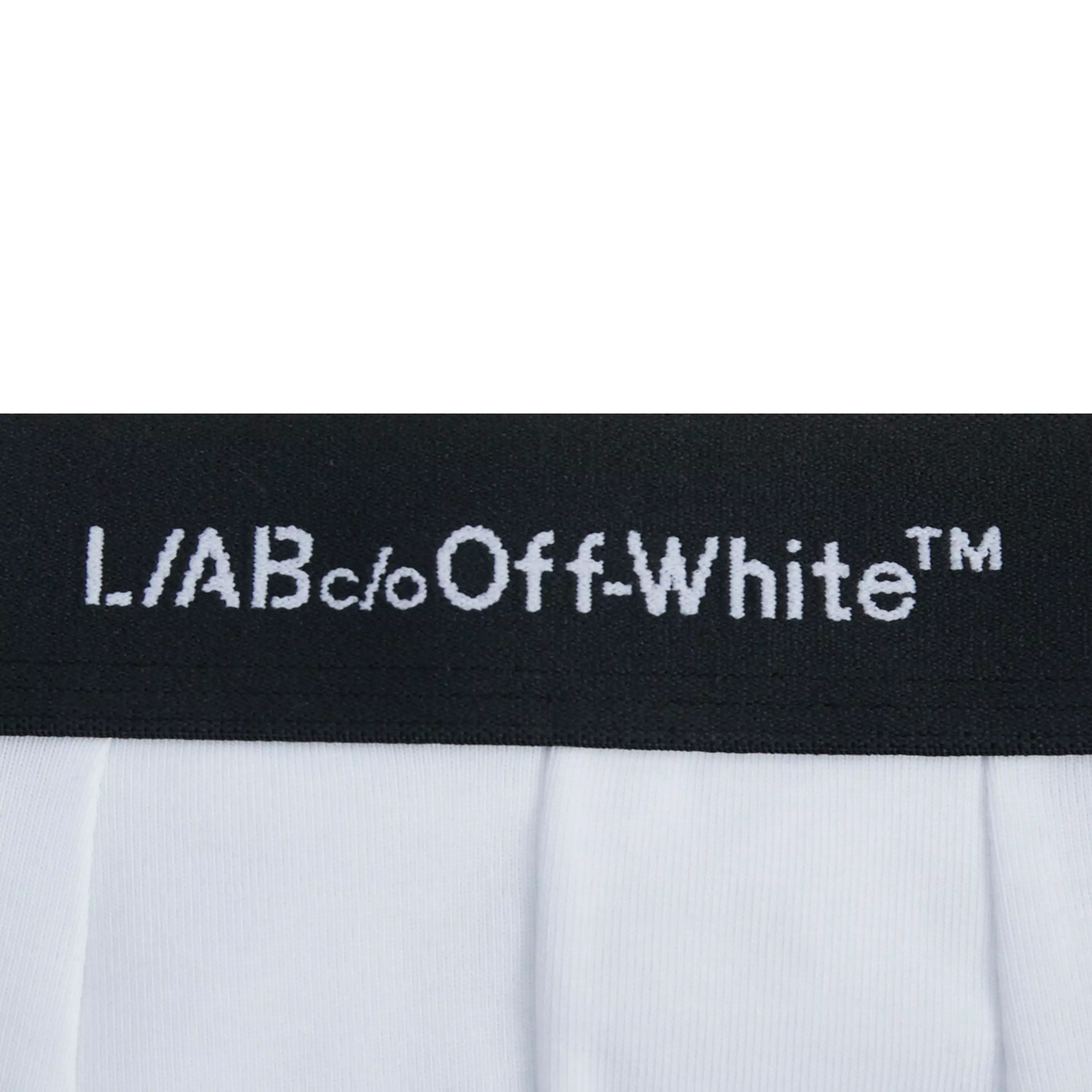 L/AB c/o Off-White Men's Horizontal Repeat 3" Trunk (3 Pack) - White - WHITE