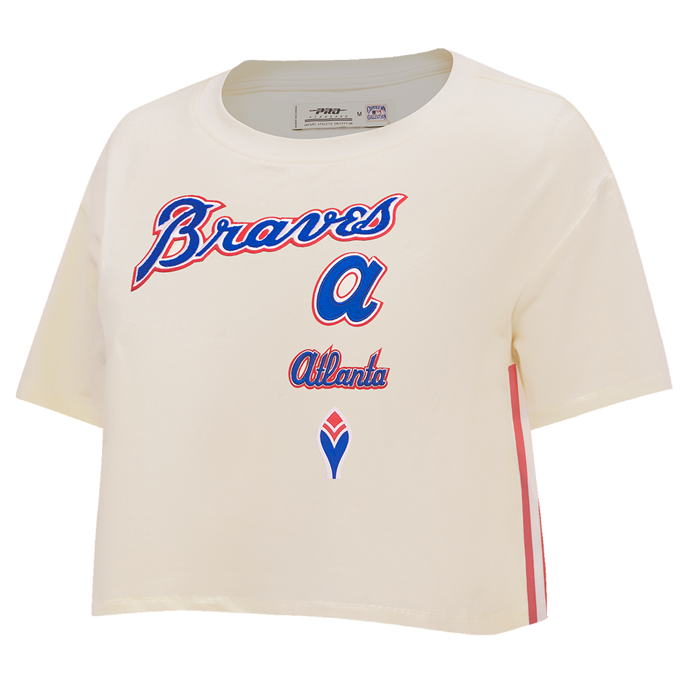 Pro Standard Women's Atlanta Braves Retro Classic Boxy Tee - Eggshell - EGGSHELL Thumbnail View 3
