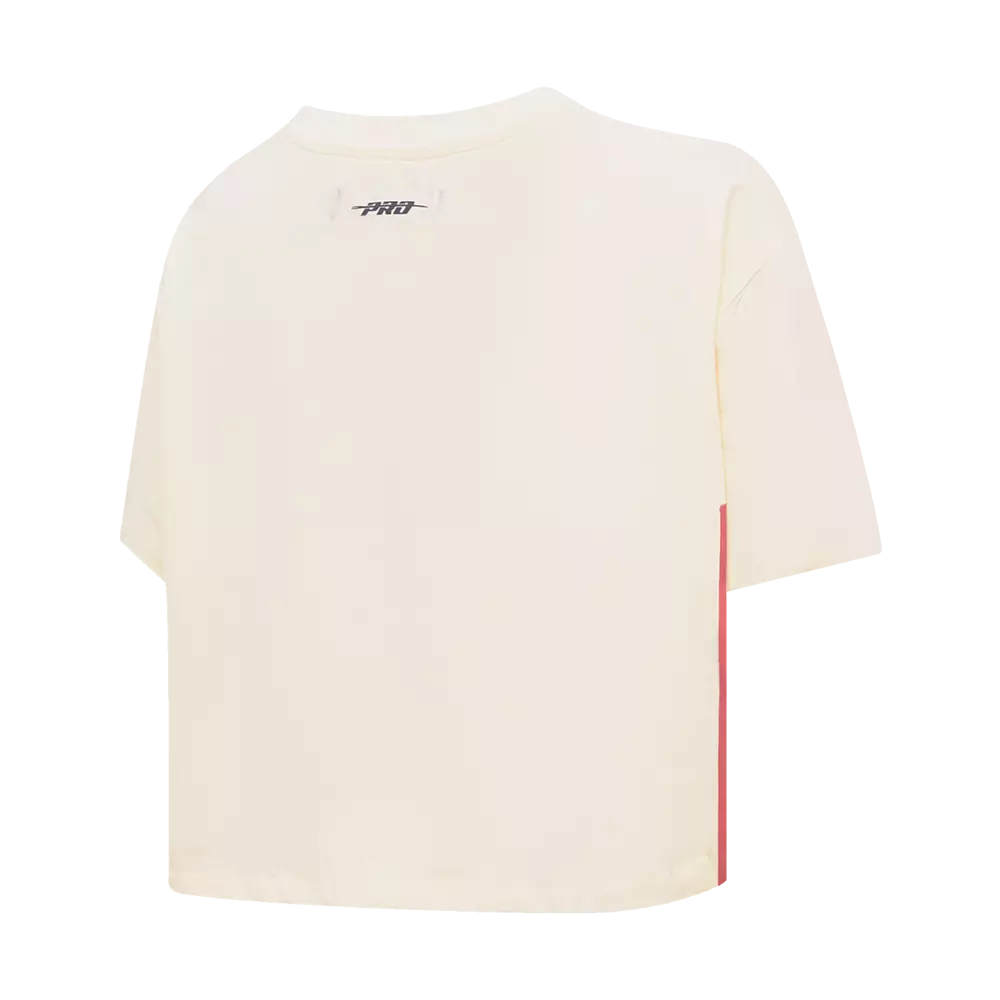 Pro Standard Women's Atlanta Braves Retro Classic Boxy Tee - Eggshell - EGGSHELL