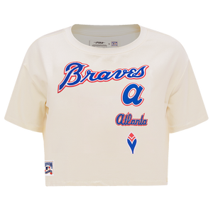 Pro Standard Women's Atlanta Braves Retro Classic Boxy Tee - Eggshell