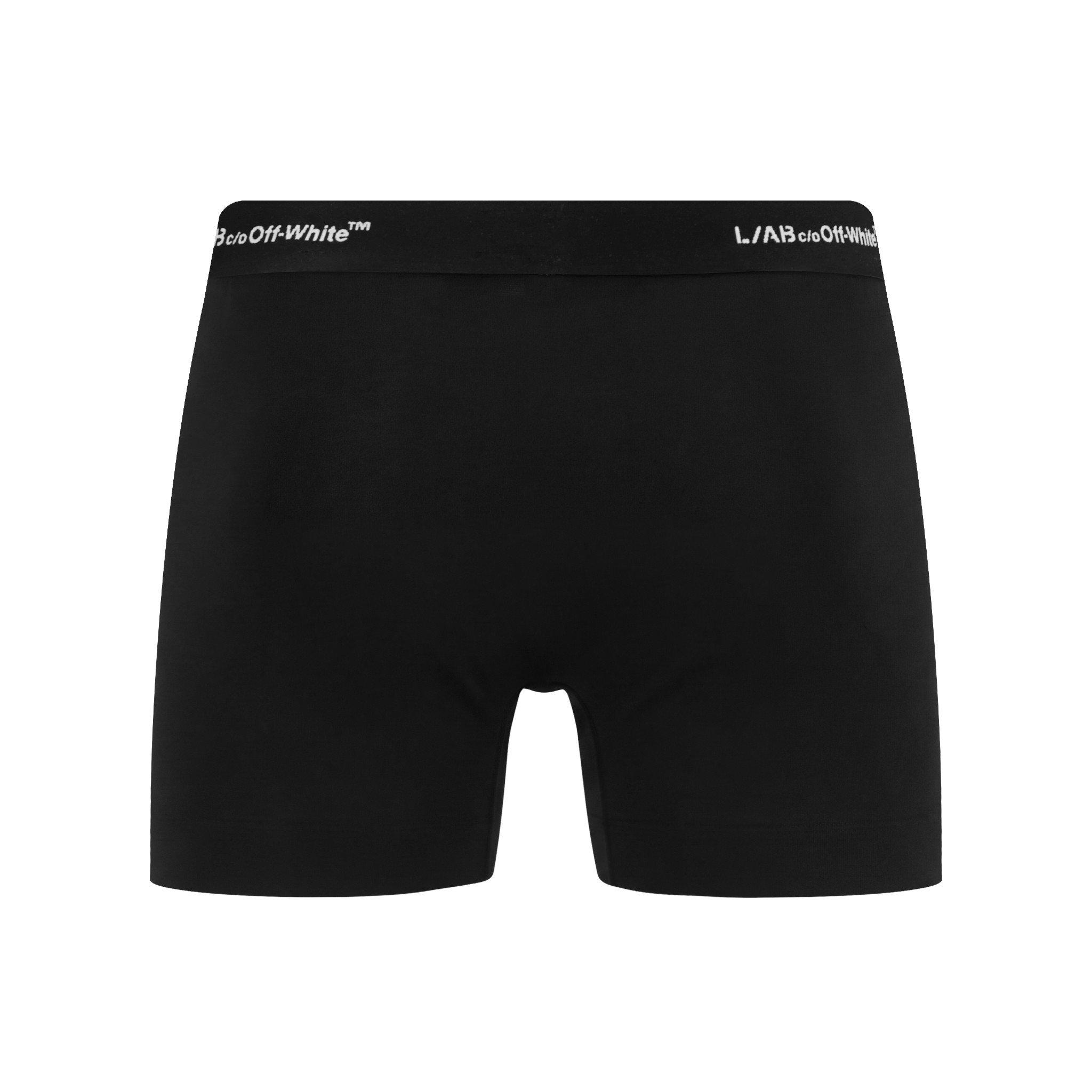 L/AB c/o Off-White Men's Horizontal Repeat 3" Trunk with Fly (3 Pack) - Black - BLACK