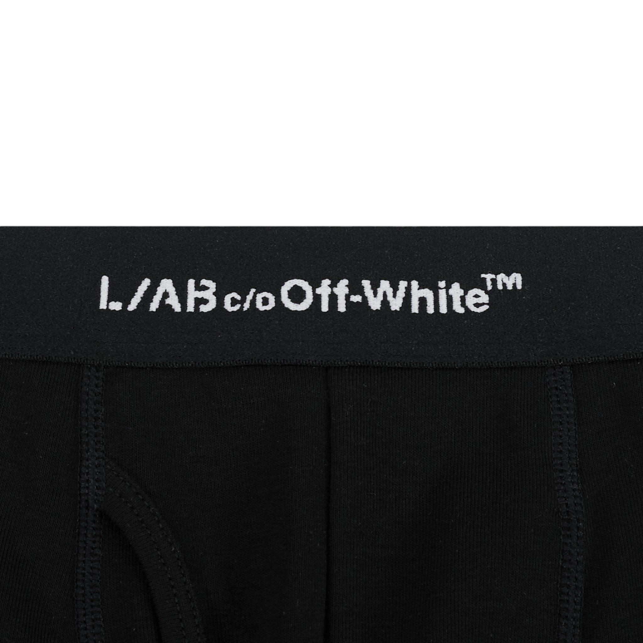 L/AB c/o Off-White Men's Horizontal Repeat 3" Trunk with Fly (3 Pack) - Black - BLACK