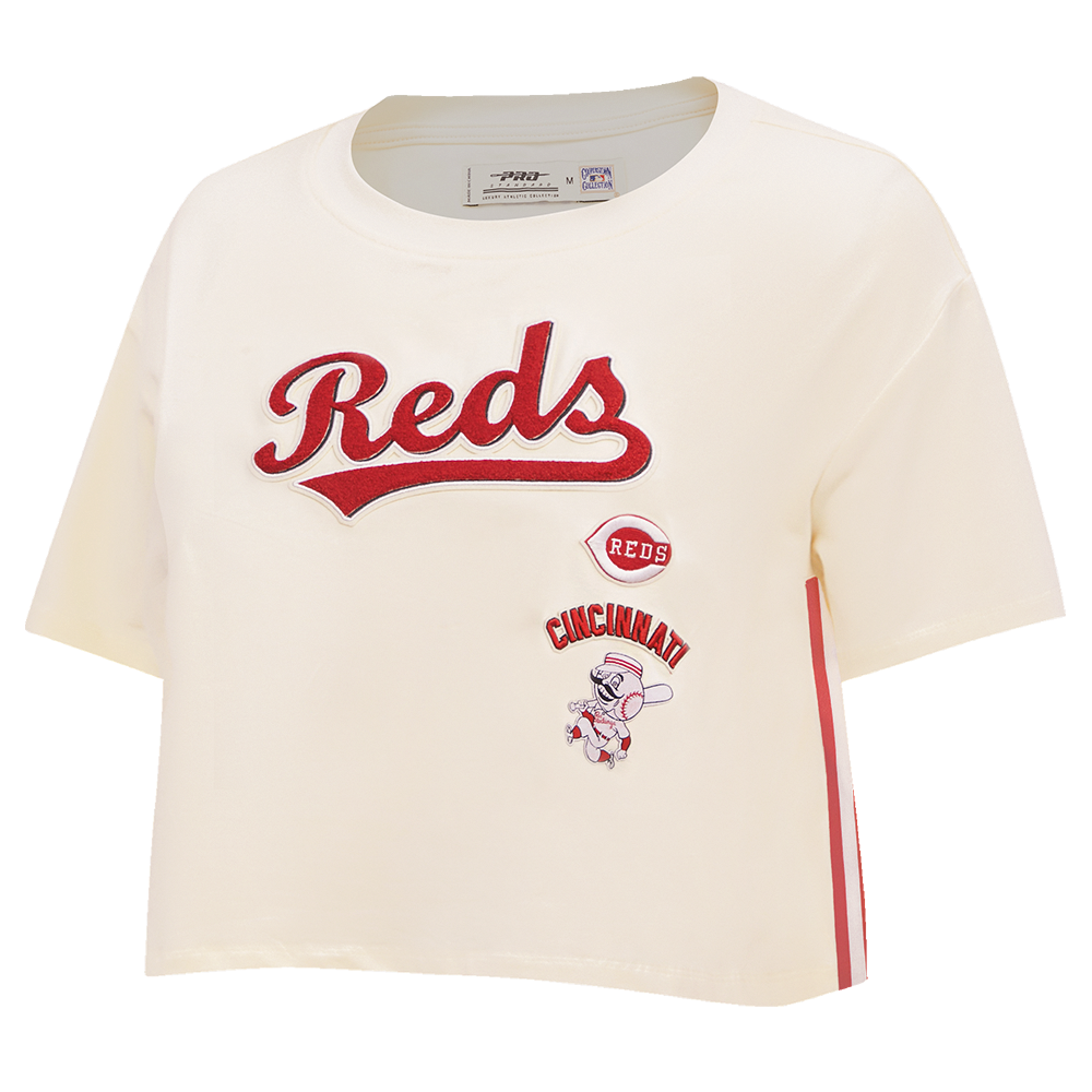 Pro Standard Women's Cincinnati Reds Retro Classic Boxy Tee - Eggshell - EGGSHELL Thumbnail View 3