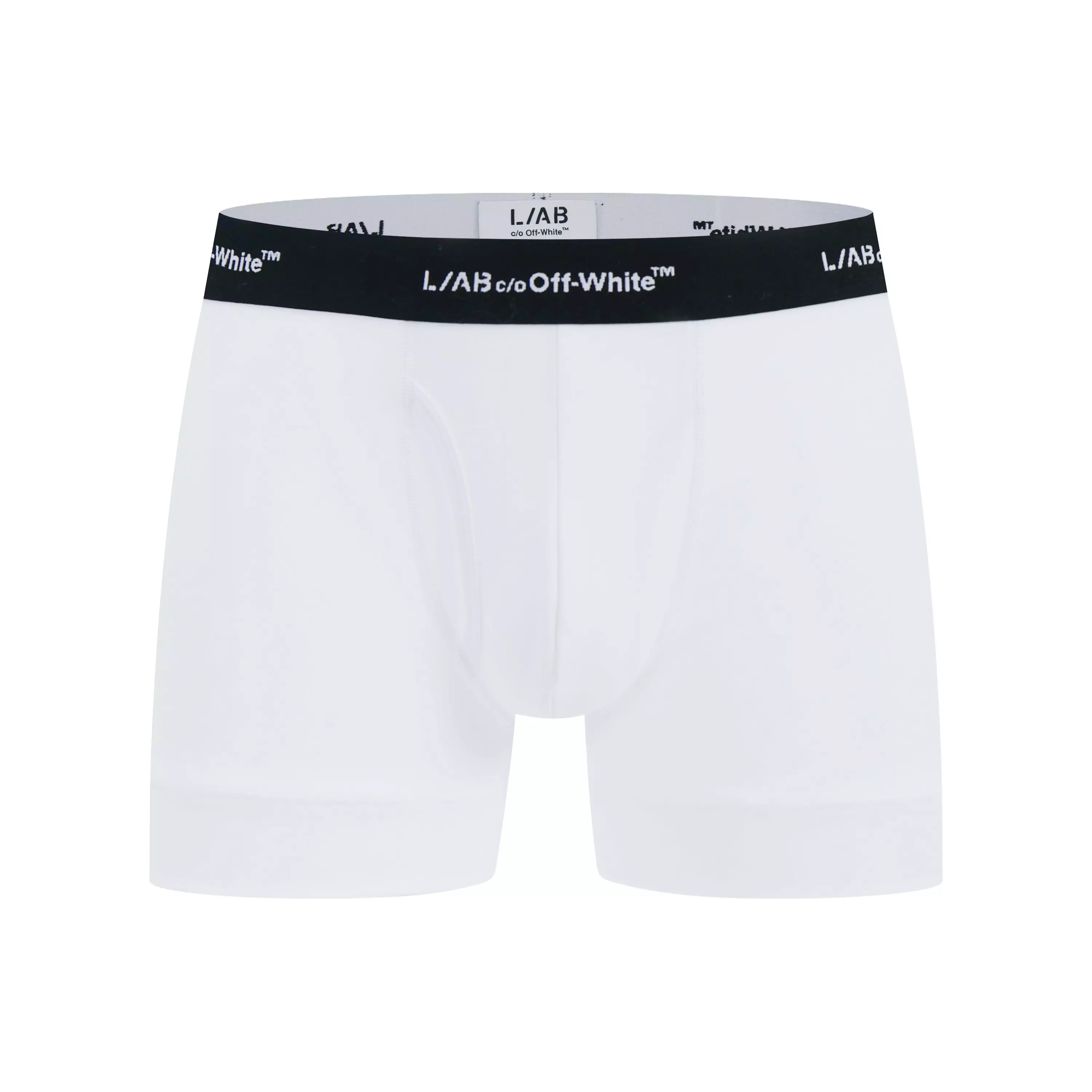 L/AB c/o Off-White Men's Horizontal Repeat 3" Trunk with Fly (3 Pack) - Black/White/Grey - BLACK/WHITE/GREY