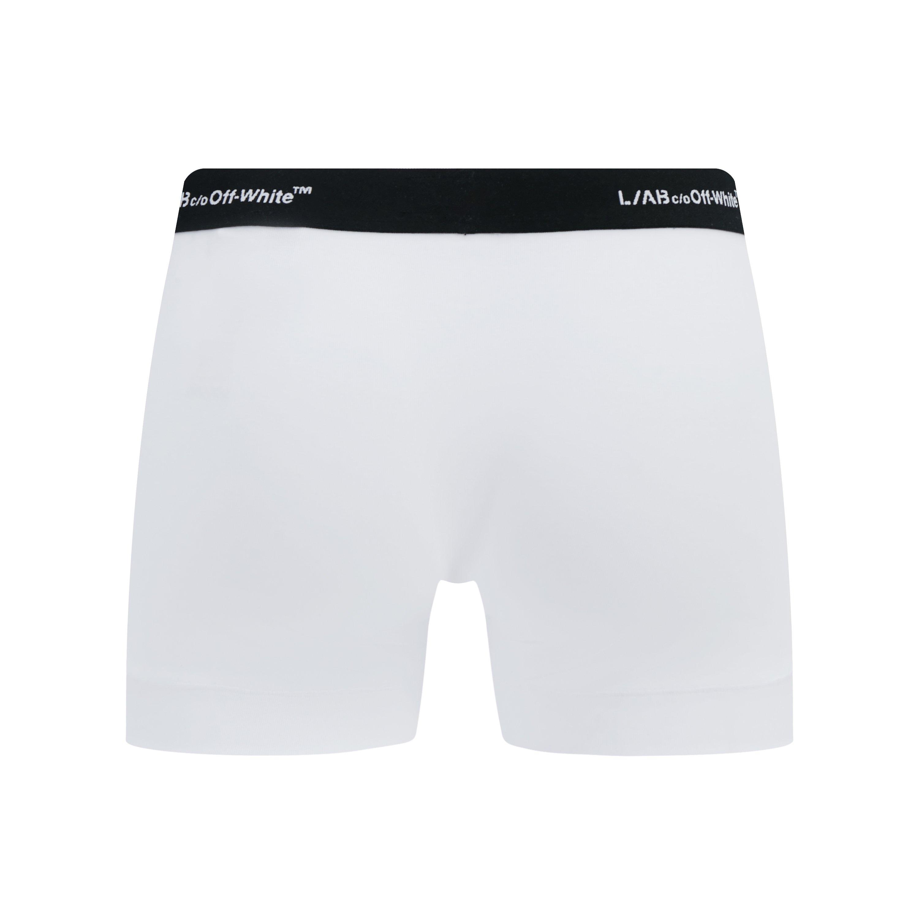L/AB c/o Off-White Men's Horizontal Repeat 3" Trunk with Fly (3 Pack) - Black/White/Grey - BLACK/WHITE/GREY