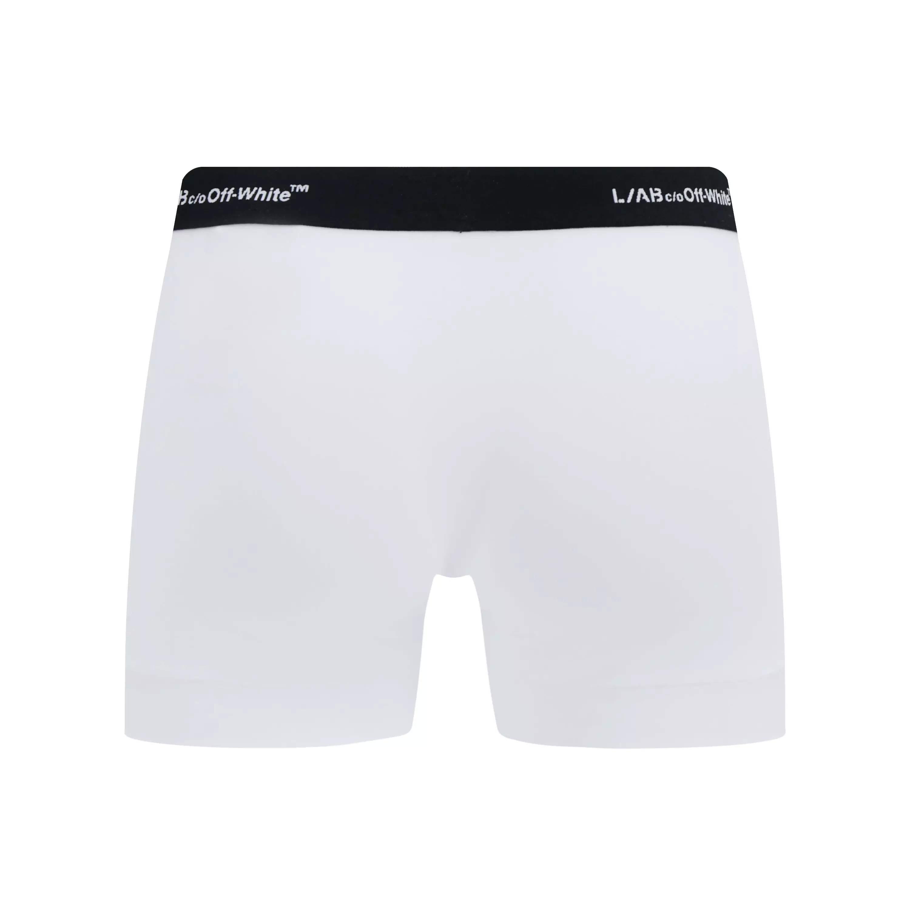 L/AB c/o Off-White Men's Horizontal Repeat 3" Trunk with Fly (3 Pack) - Black/White/Grey - BLACK/WHITE/GREY