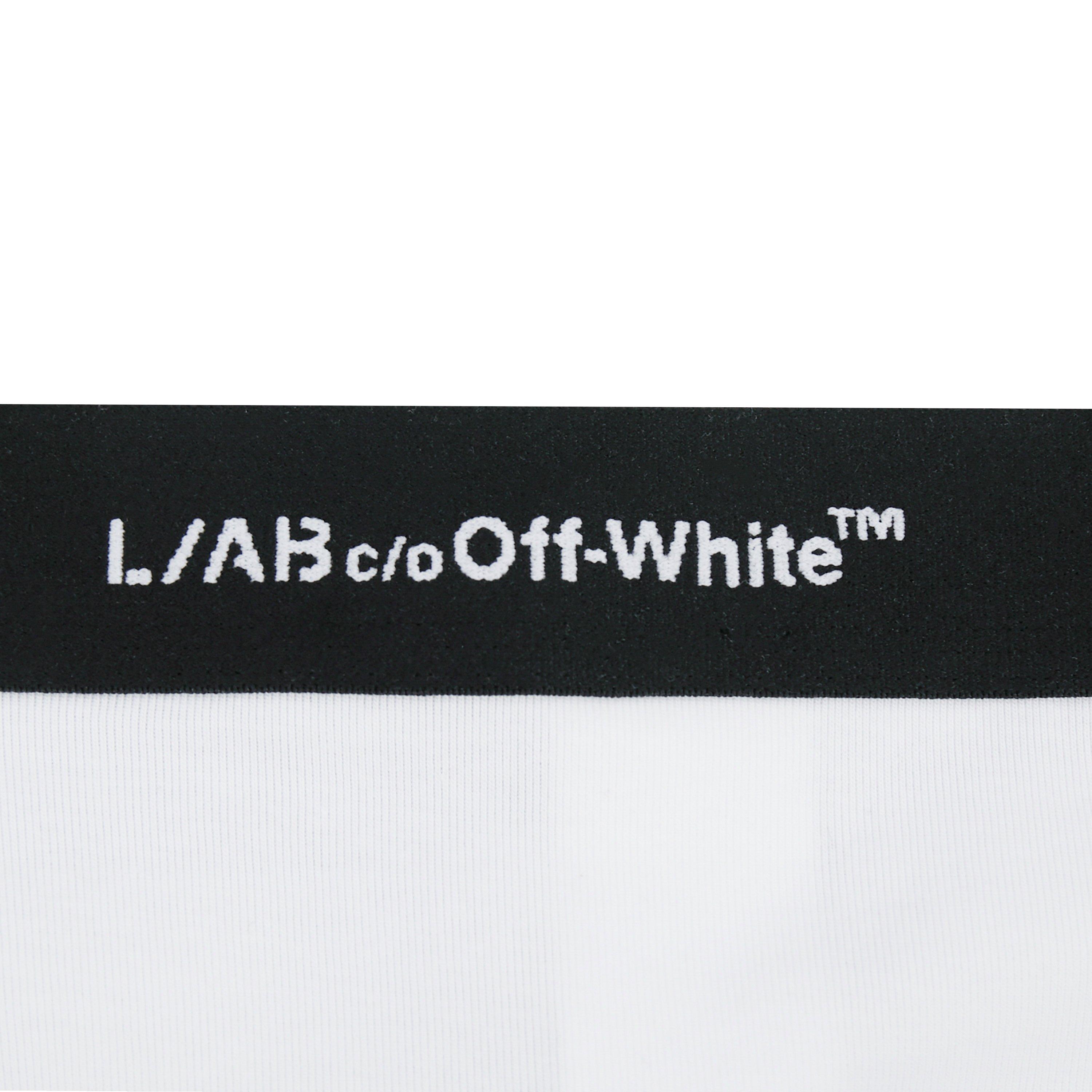 L/AB c/o Off-White Men's Horizontal Repeat 3" Trunk with Fly (3 Pack) - Black/White/Grey - BLACK/WHITE/GREY