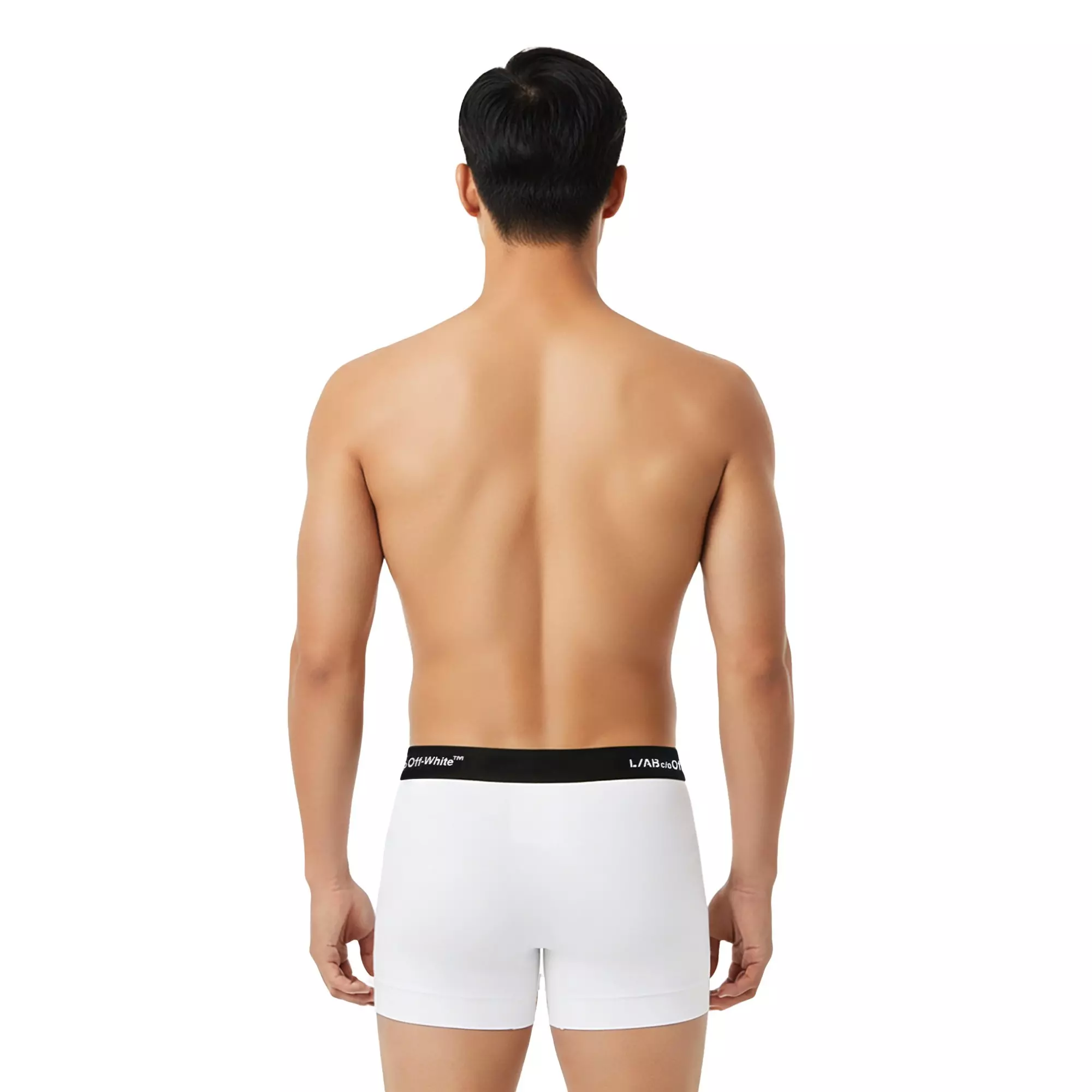 L/AB c/o Off-White Men's Horizontal Repeat 3" Trunk with Fly (3 Pack) - White - WHITE