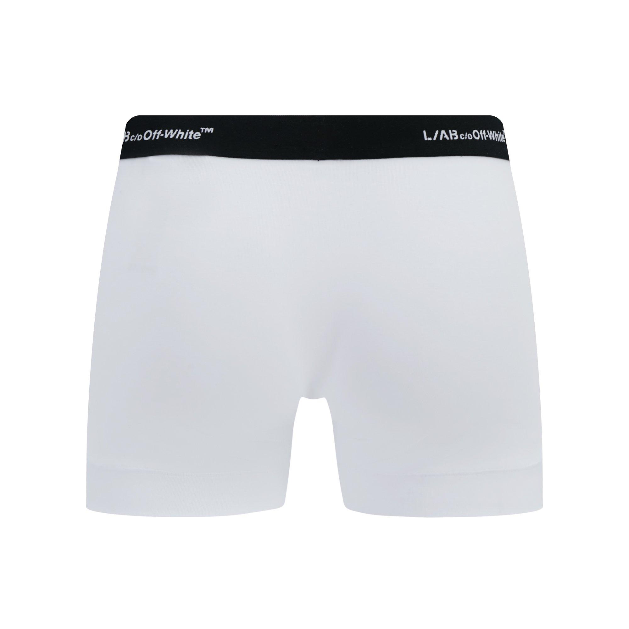 L/AB c/o Off-White Men's Horizontal Repeat 3" Trunk with Fly (3 Pack) - White - WHITE