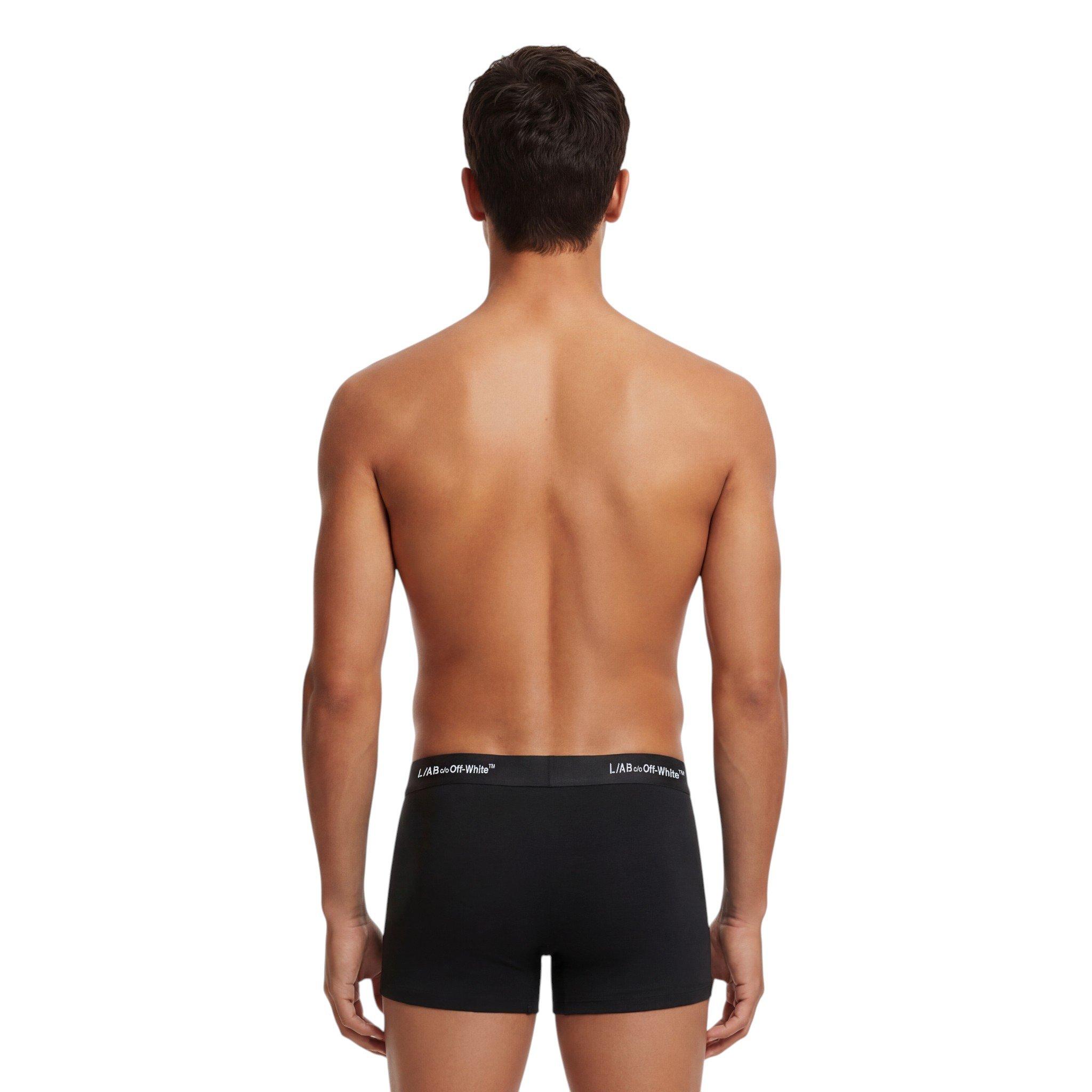L/AB c/o Off-White Men's Horizontal Repeat 3" Trunk With Fly (3 Pack) - Black - BLACK