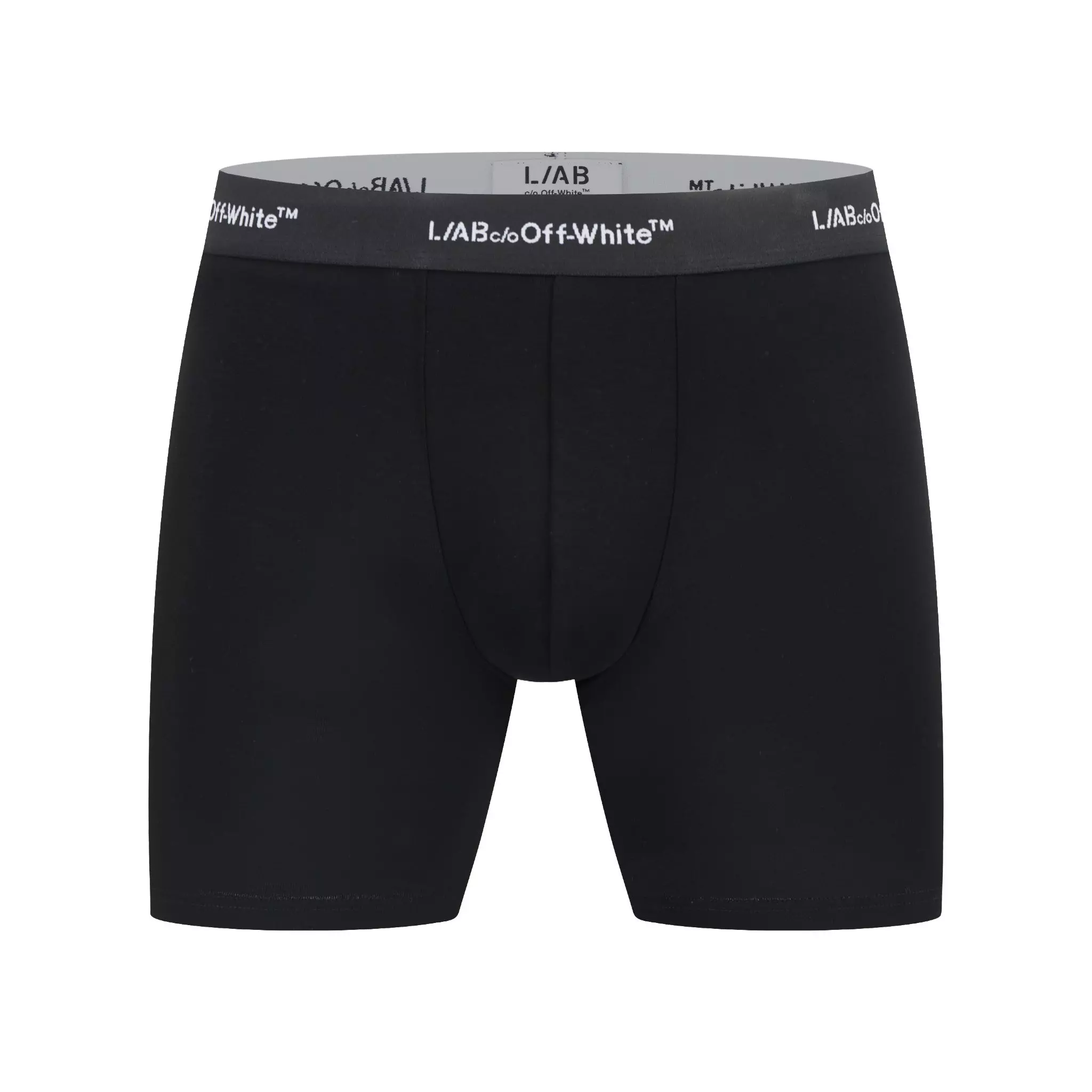 L/AB c/o Off-White Men's Horizontal Repeat 3" Trunk With Fly (3 Pack) - Black - BLACK