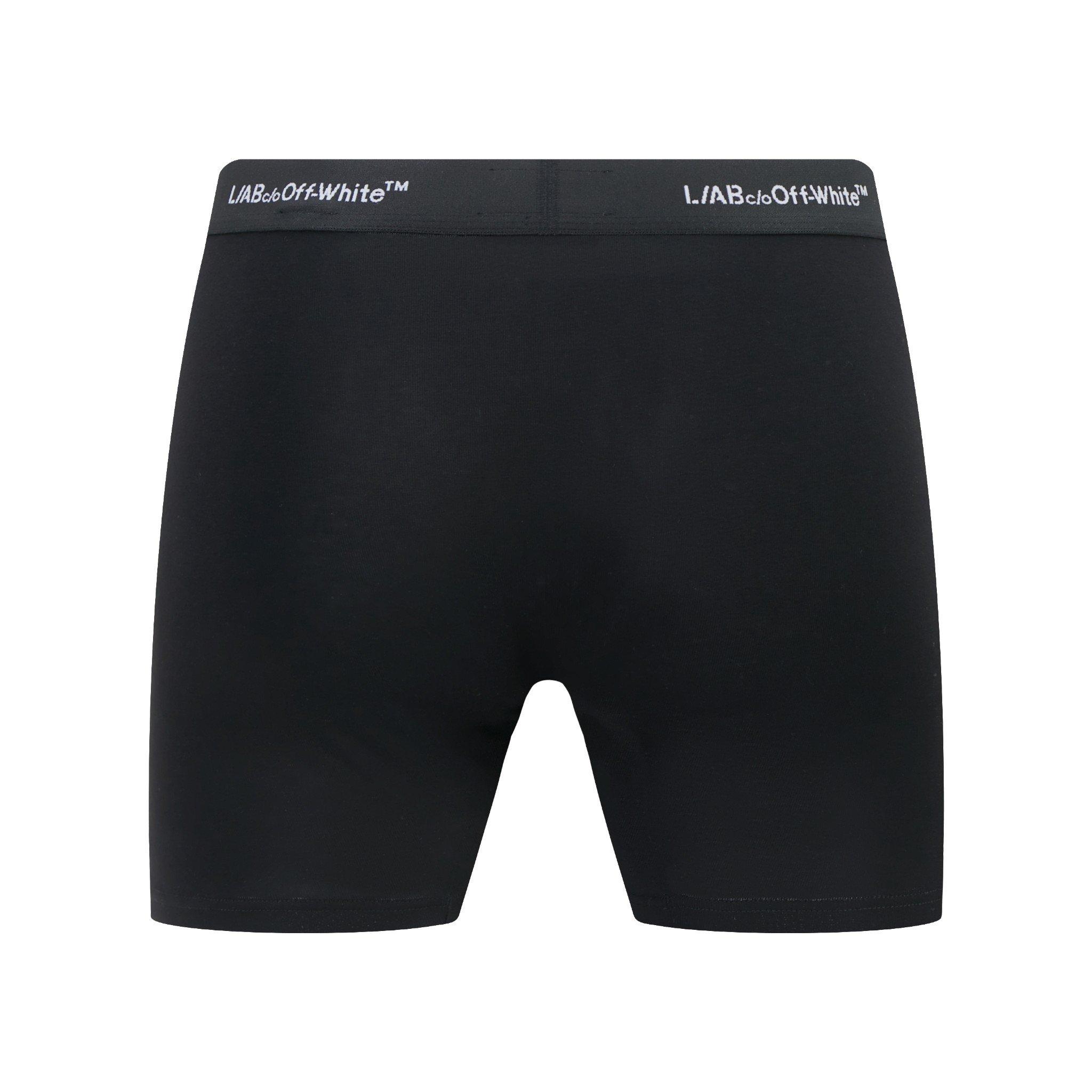 L/AB c/o Off-White Men's Horizontal Repeat 3" Trunk With Fly (3 Pack) - Black - BLACK
