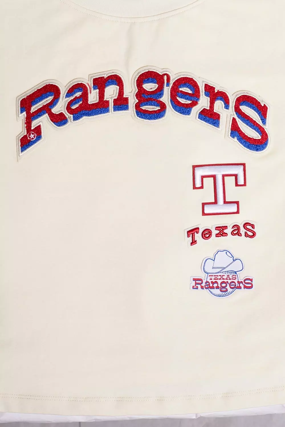 Pro Standard Women's Texas Rangers Retro Classic Boxy Tee - Eggshell - EGGSHELL
