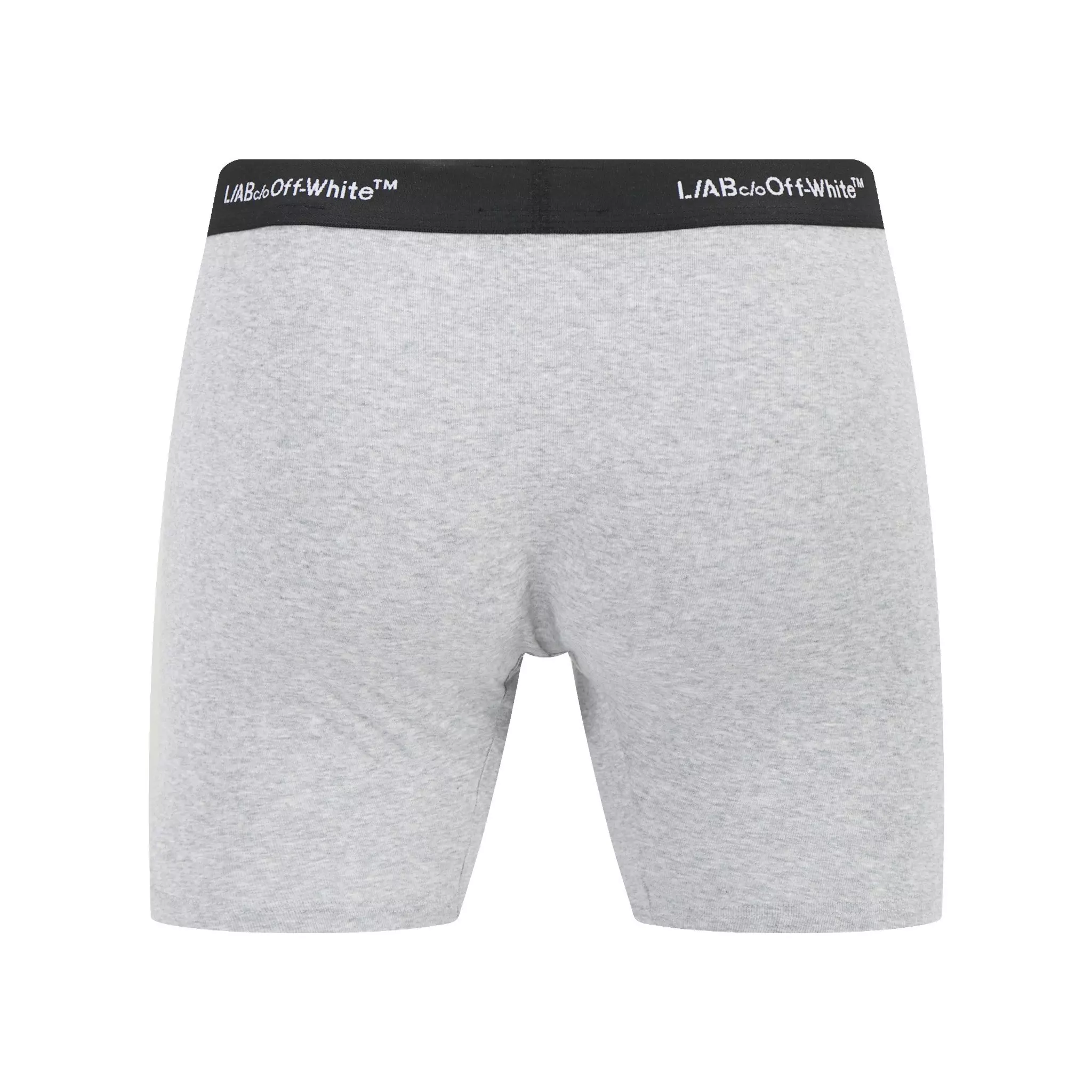L/AB c/o Off-White Men's Horizontal Repeat 3" Trunk With Fly (3 Pack) - Black/White/Grey - BLACK/WHITE/GREY