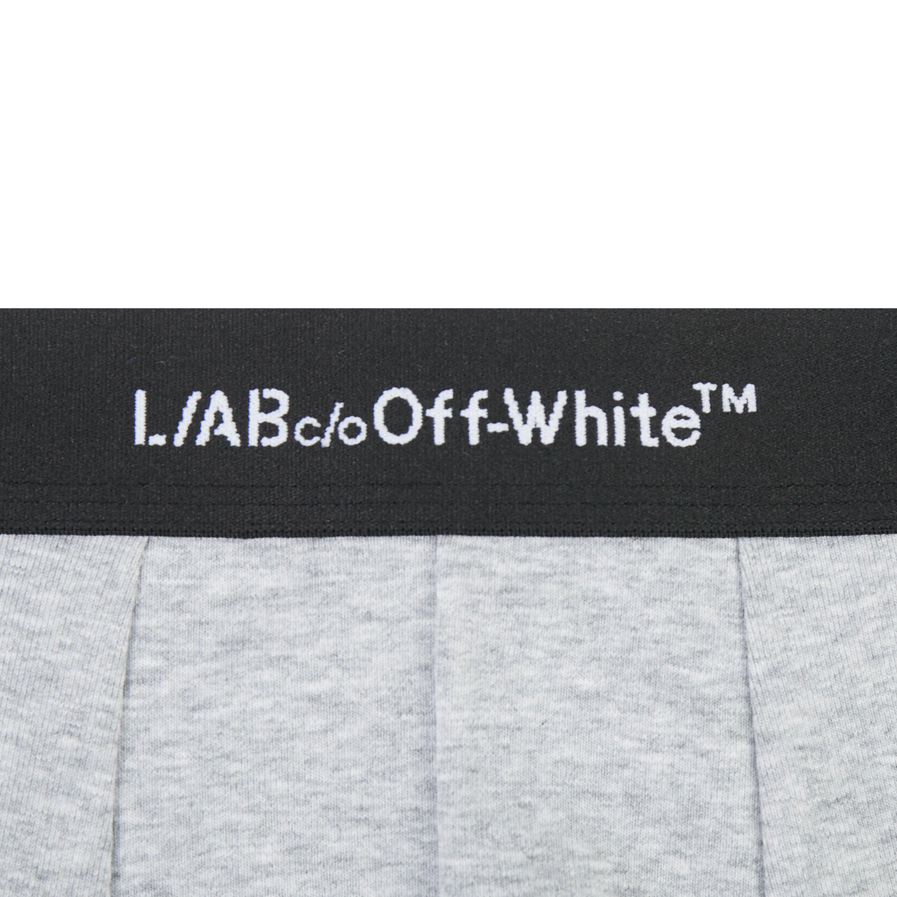 L/AB c/o Off-White Men's Horizontal Repeat 3" Trunk With Fly (3 Pack) - Black/White/Grey - BLACK/WHITE/GREY