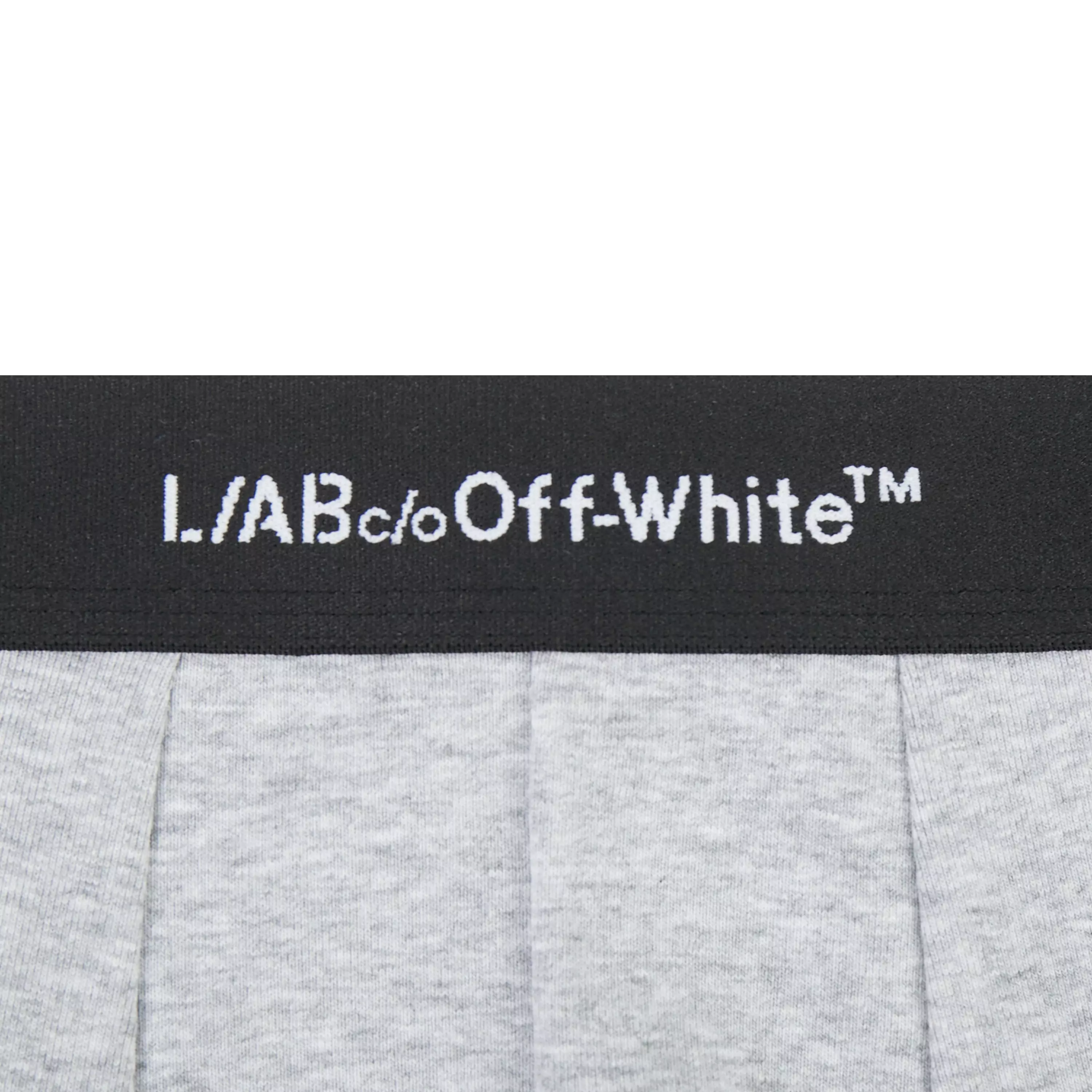 L/AB c/o Off-White Men's Horizontal Repeat 3" Trunk With Fly (3 Pack) - Black/White/Grey - BLACK/WHITE/GREY