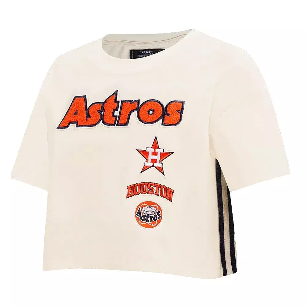 Pro Standard Women's Houston Astros Retro Classic Boxy Tee - Eggshell - EGGSHELL