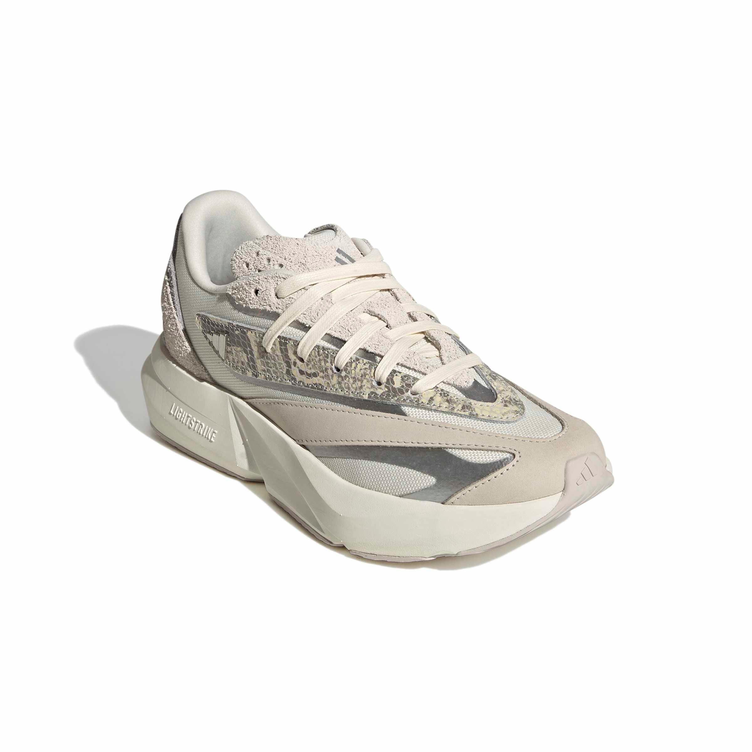 adidas Lightblaze "Off White/Silver Metallic/Grey One" Women's Running Shoe - OFF WHITE/SILVER/GREY Thumbnail View 3