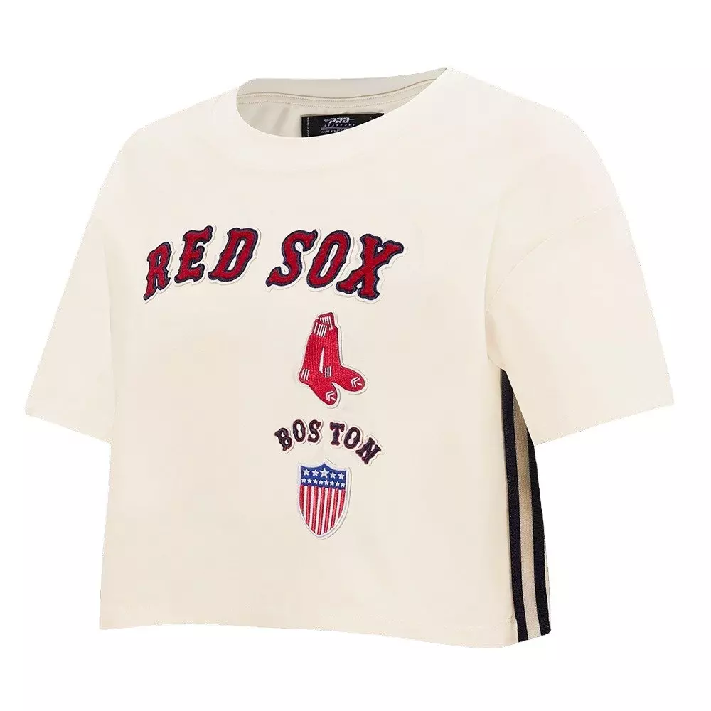 Pro Standard Women's Boston Red Sox Retro Classic Boxy Tee - Eggshell - EGGSHELL