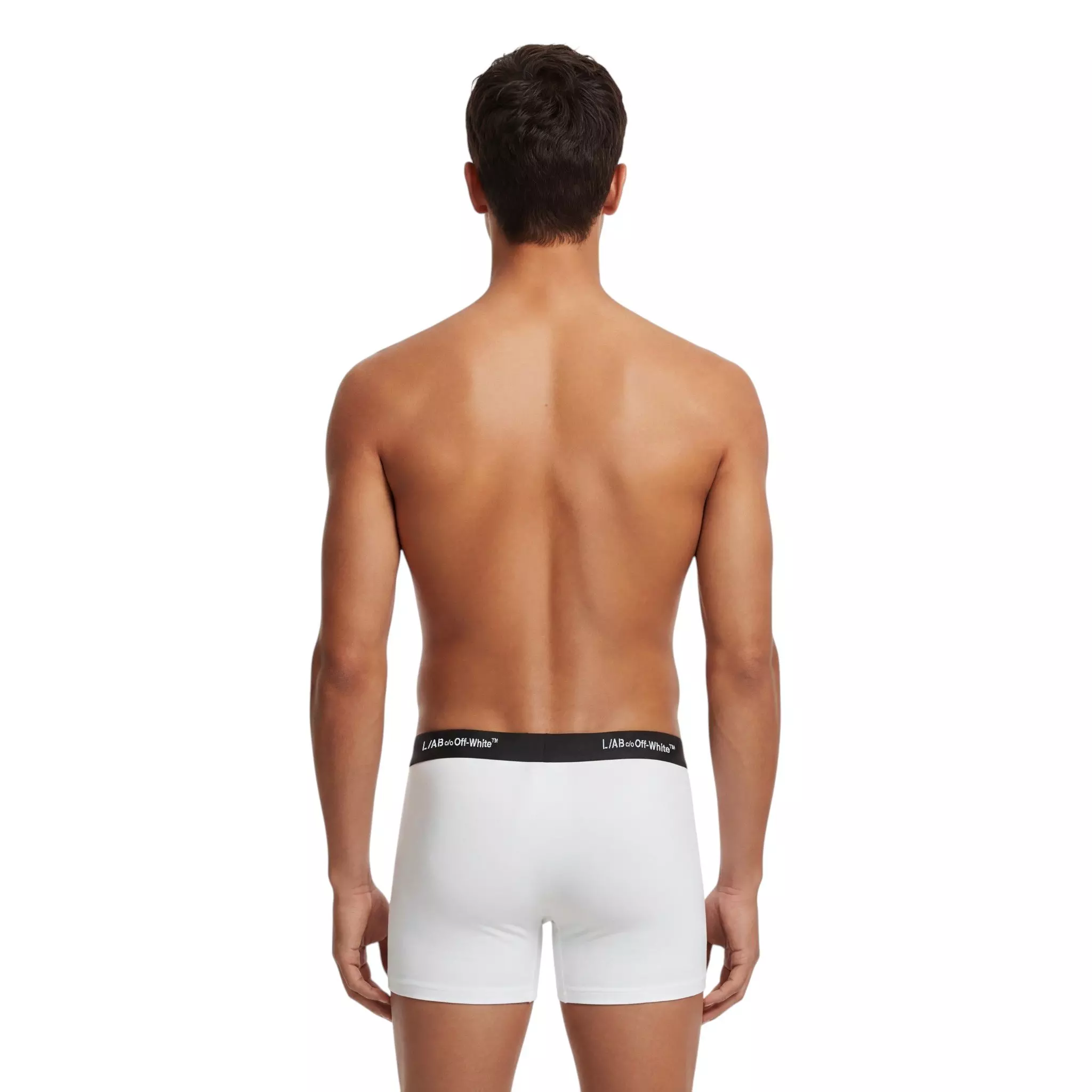 L/AB c/o Off-White Men's Horizontal Repeat 3" Trunk With Fly (3 Pack) - White - WHITE