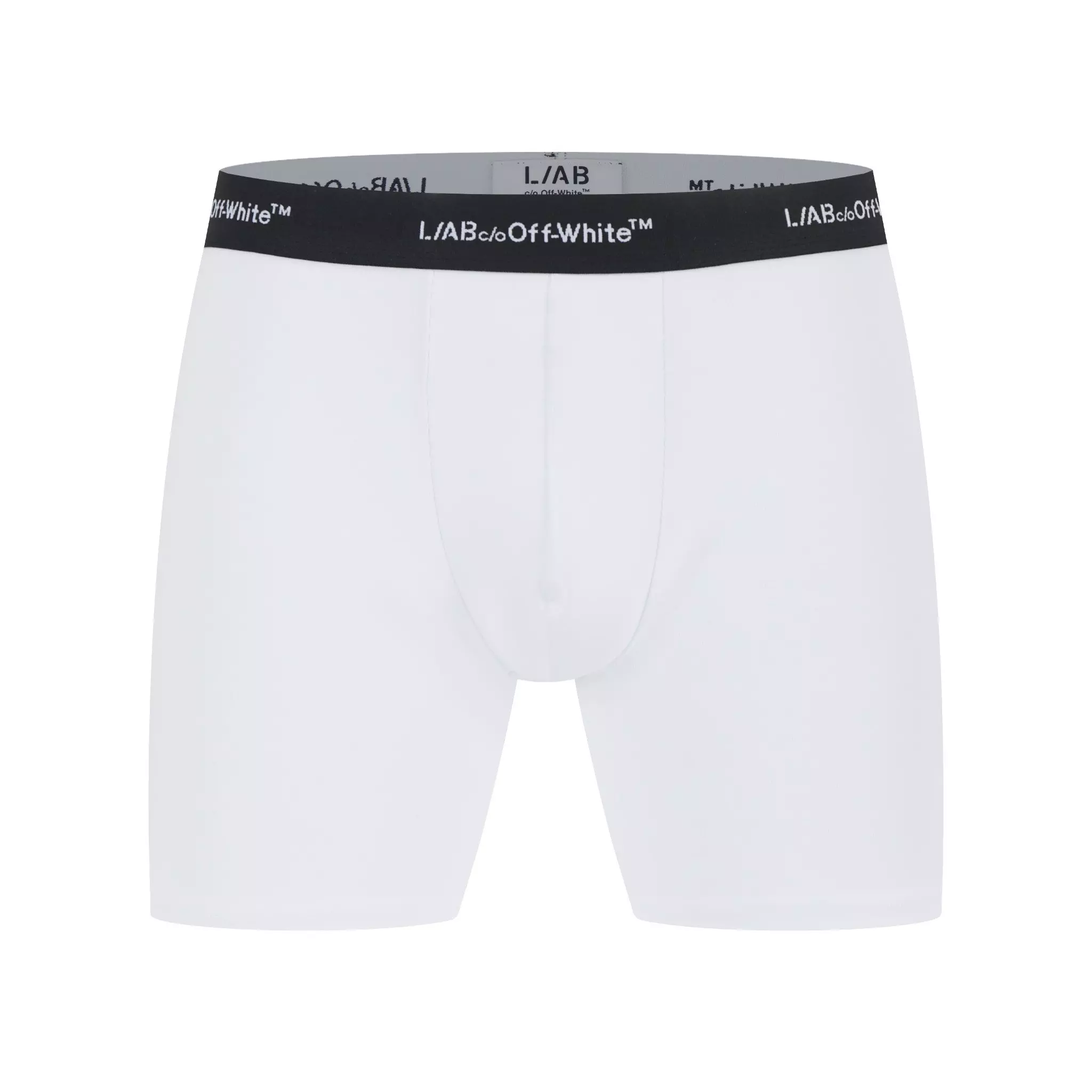 L/AB c/o Off-White Men's Horizontal Repeat 3" Trunk With Fly (3 Pack) - White - WHITE