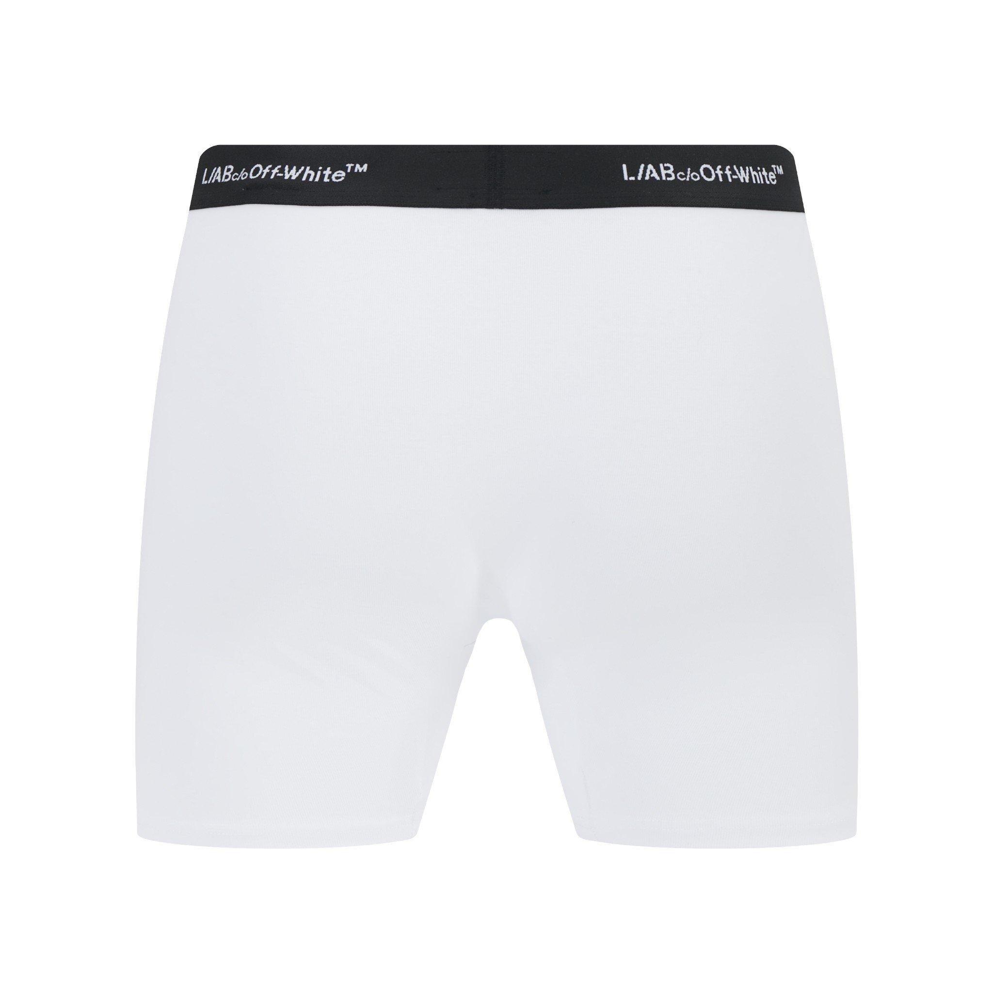 L/AB c/o Off-White Men's Horizontal Repeat 3" Trunk With Fly (3 Pack) - White - WHITE