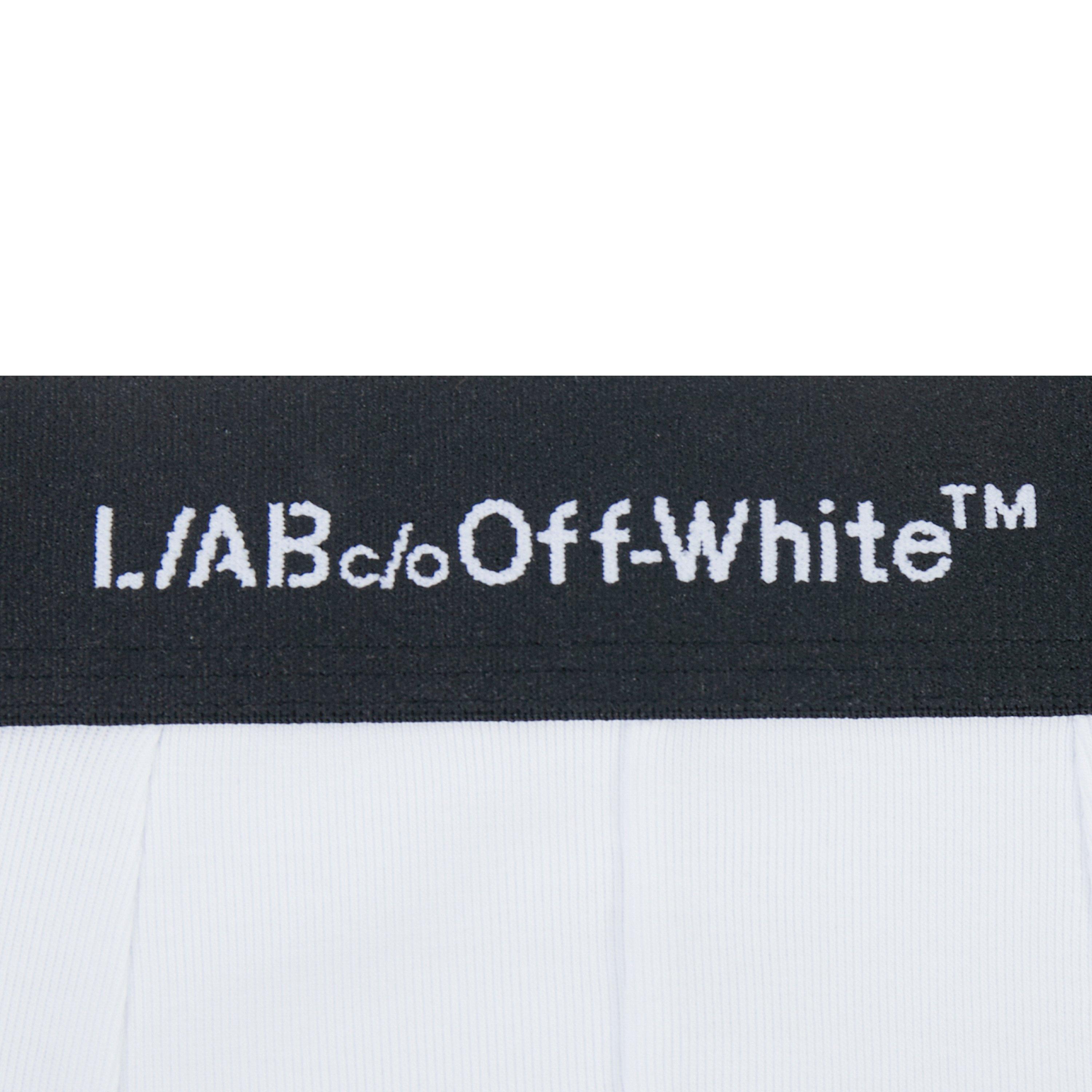 L/AB c/o Off-White Men's Horizontal Repeat 3" Trunk With Fly (3 Pack) - White - WHITE