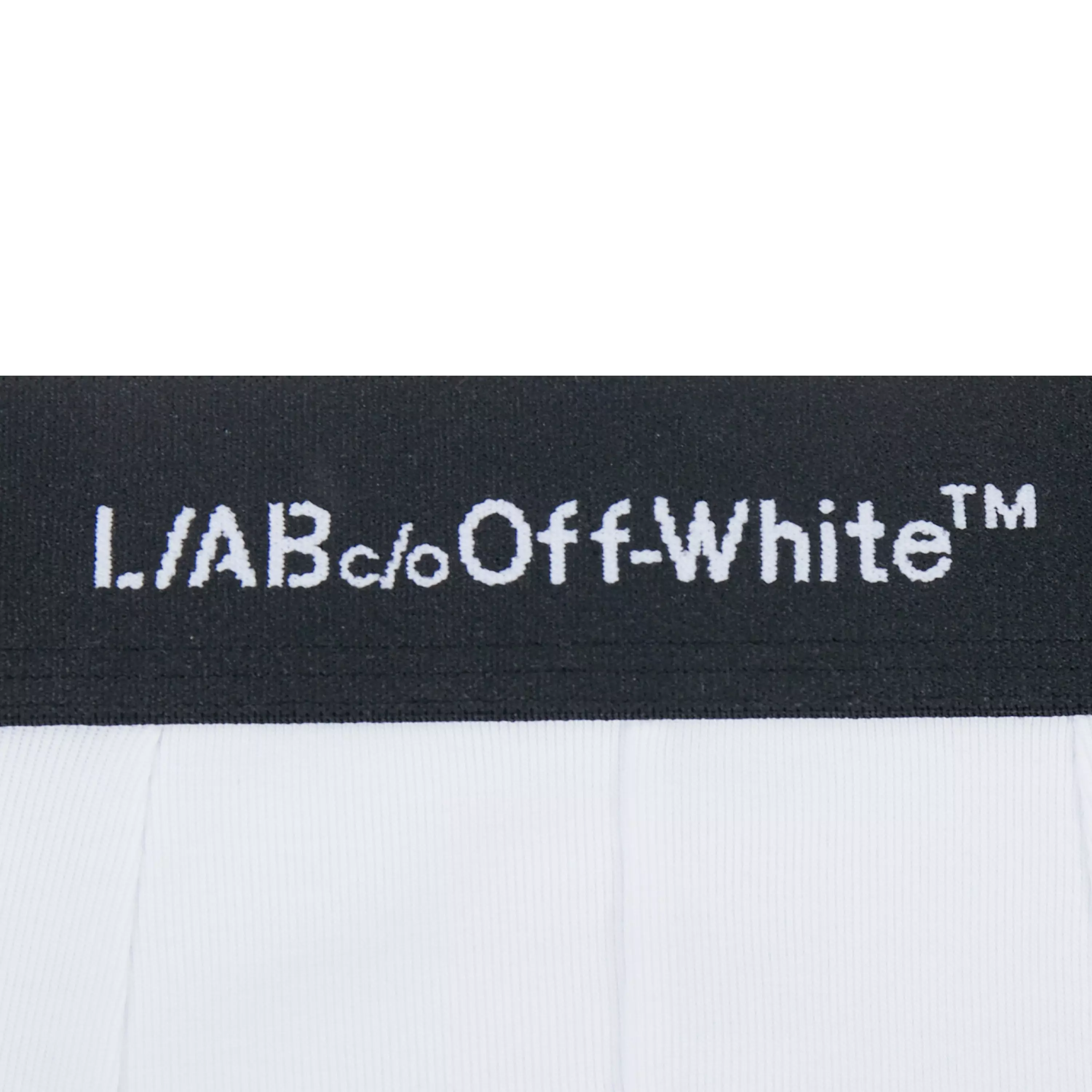 L/AB c/o Off-White Men's Horizontal Repeat 3" Trunk With Fly (3 Pack) - White - WHITE
