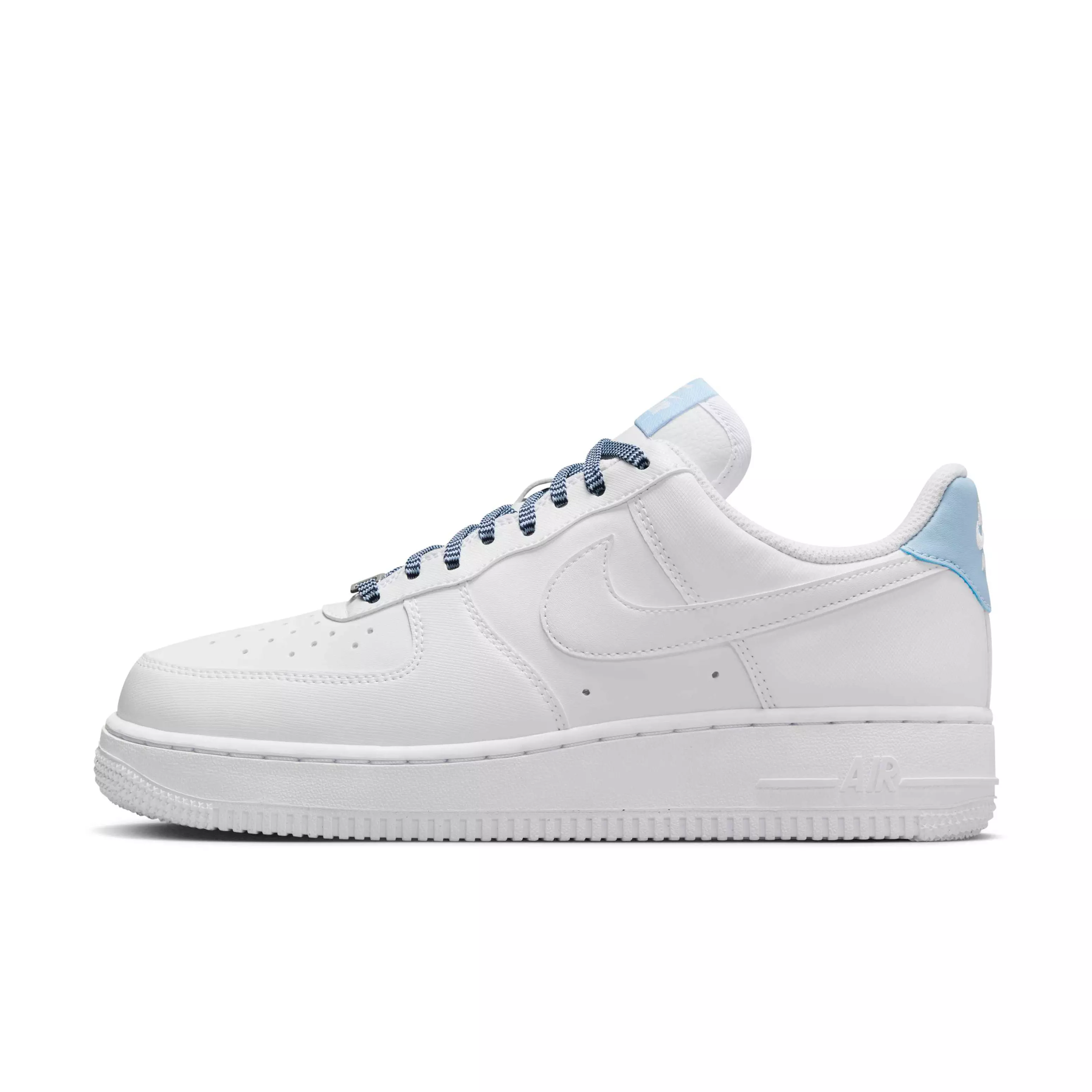 Nike Air Force 1 '07 "White/Light Armory Blue/White/White" Women's Shoe - WHITE/LT BLUE/WHITE/WHITE