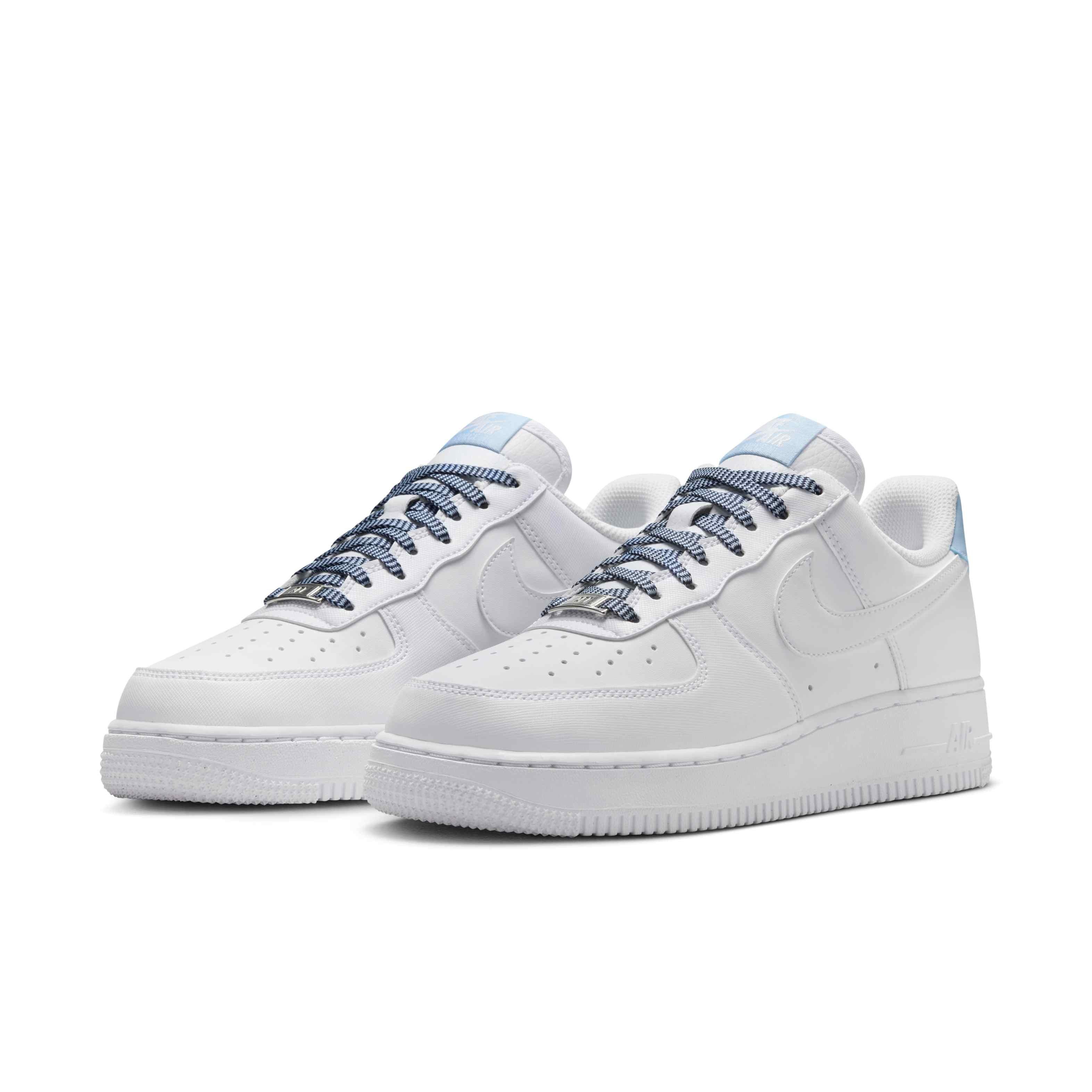 Nike Air Force 1 '07 "White/Light Armory Blue/White/White" Women's Shoe - WHITE/LT BLUE/WHITE/WHITE Thumbnail View 3