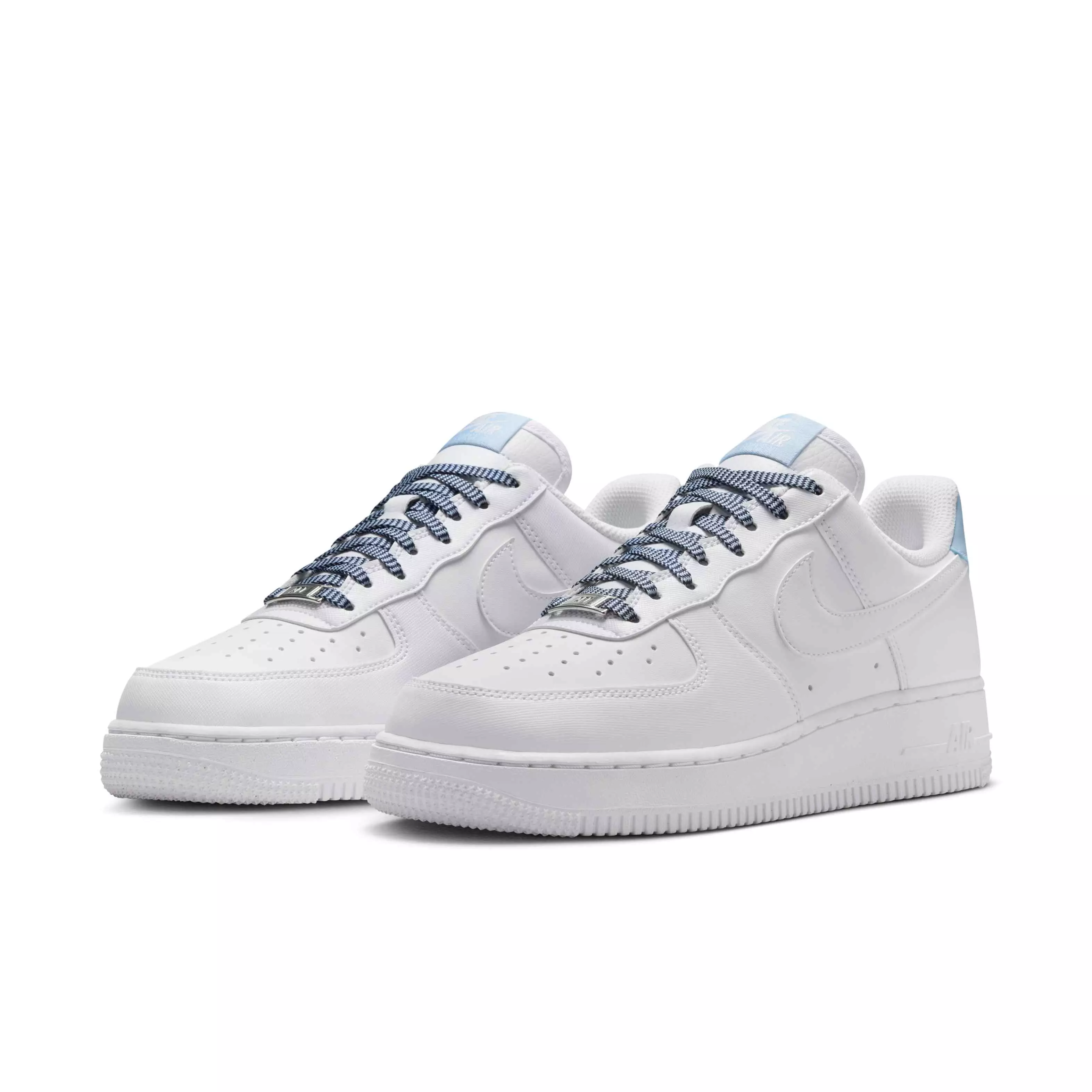 Nike Air Force 1 '07 "White/Light Armory Blue/White/White" Women's Shoe - WHITE/LT BLUE/WHITE/WHITE