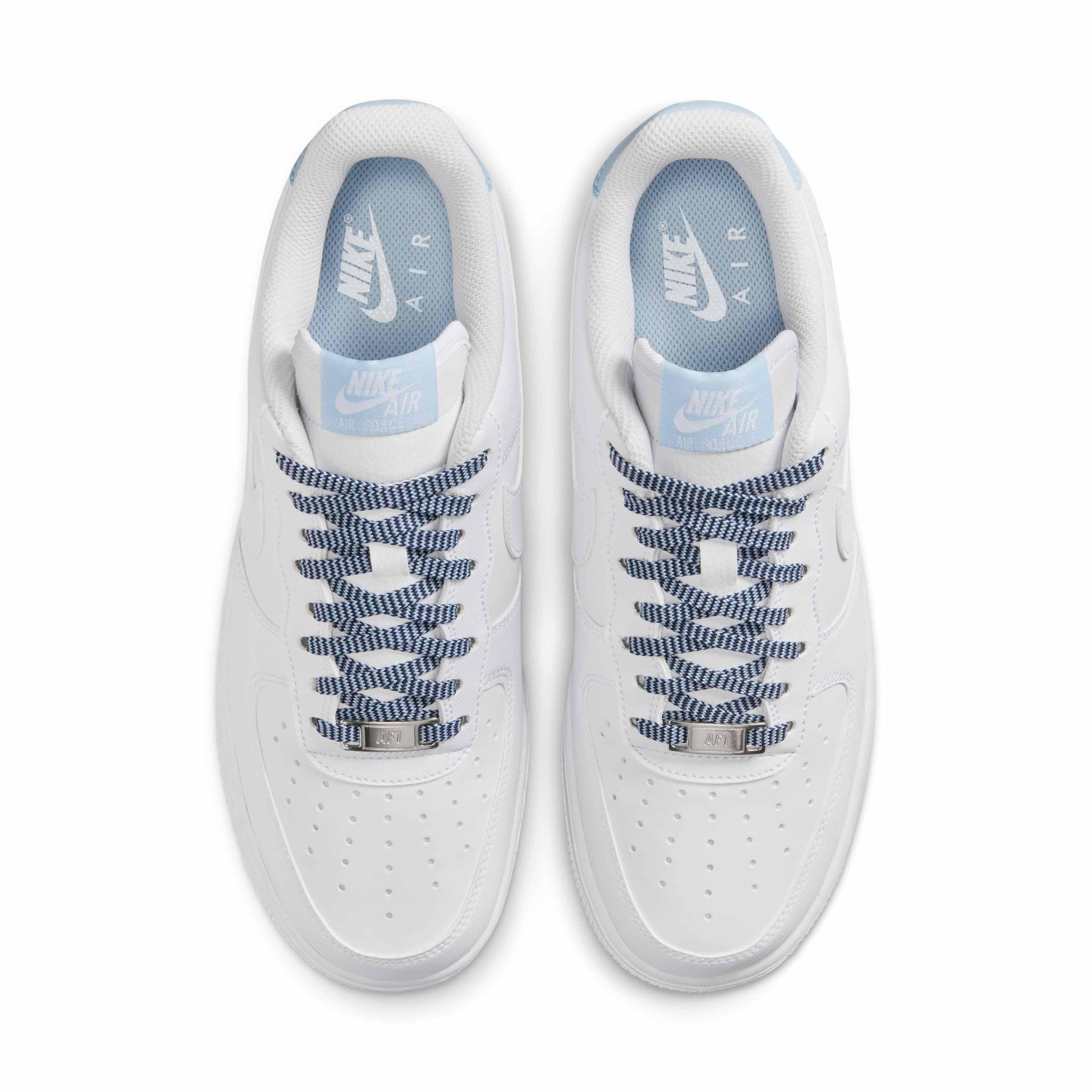 Nike Air Force 1 '07 "White/Light Armory Blue/White/White" Women's Shoe - WHITE/LT BLUE/WHITE/WHITE Thumbnail View 4