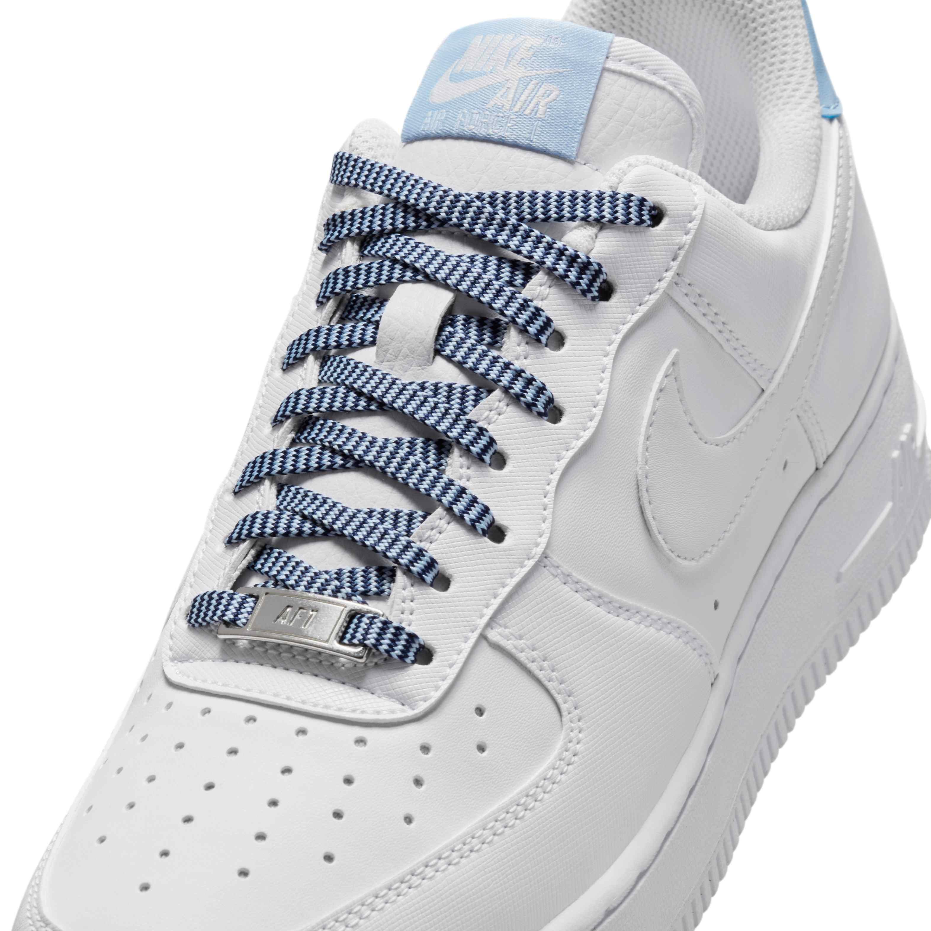Nike Air Force 1 '07 "White/Light Armory Blue/White/White" Women's Shoe - WHITE/LT BLUE/WHITE/WHITE Thumbnail View 7