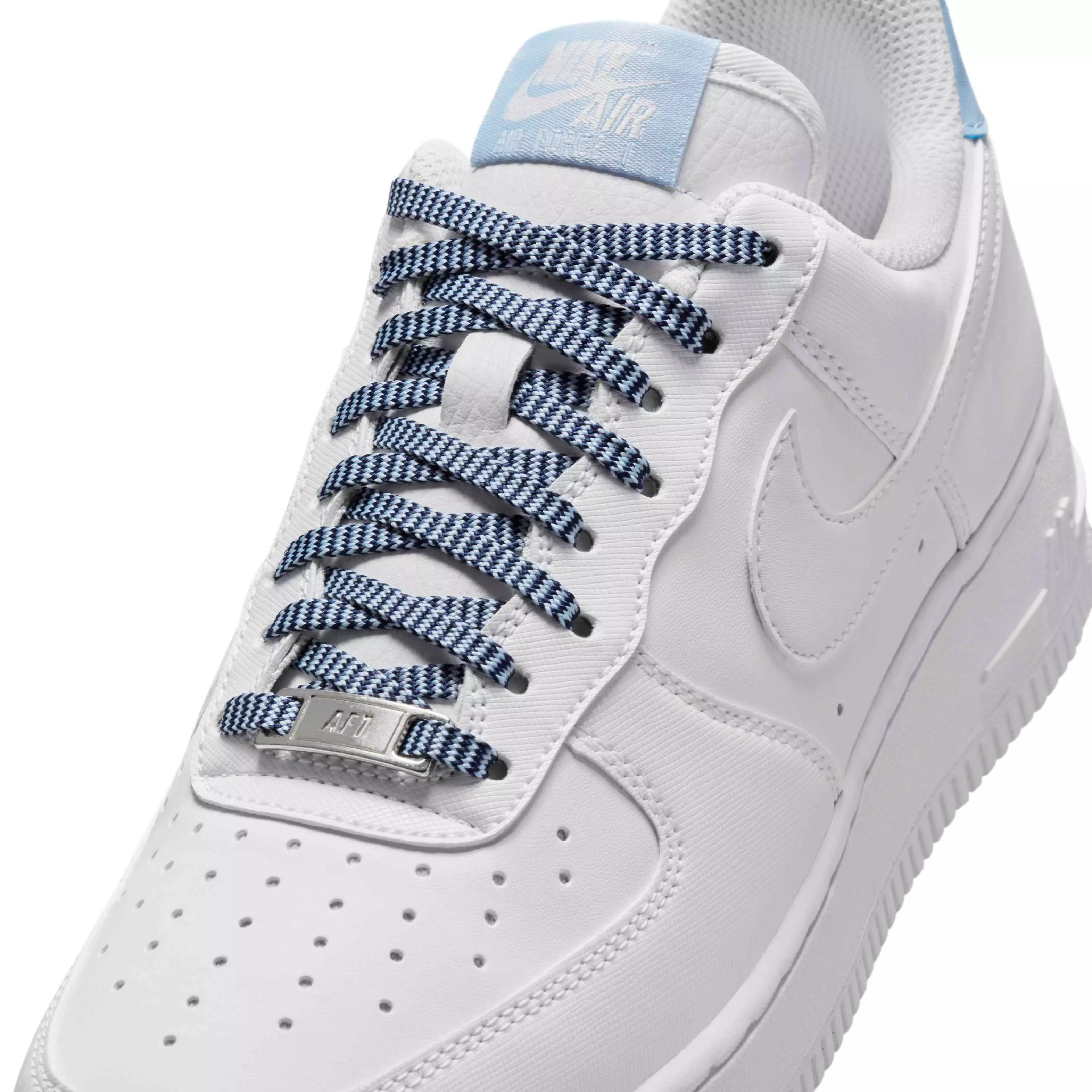 Nike Air Force 1 '07 "White/Light Armory Blue/White/White" Women's Shoe - WHITE/LT BLUE/WHITE/WHITE