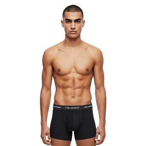 L/AB c/o Off-White Men's Horizontal Repeat 6" Boxer Brief With Fly (3 Pack) - Black - BLACK