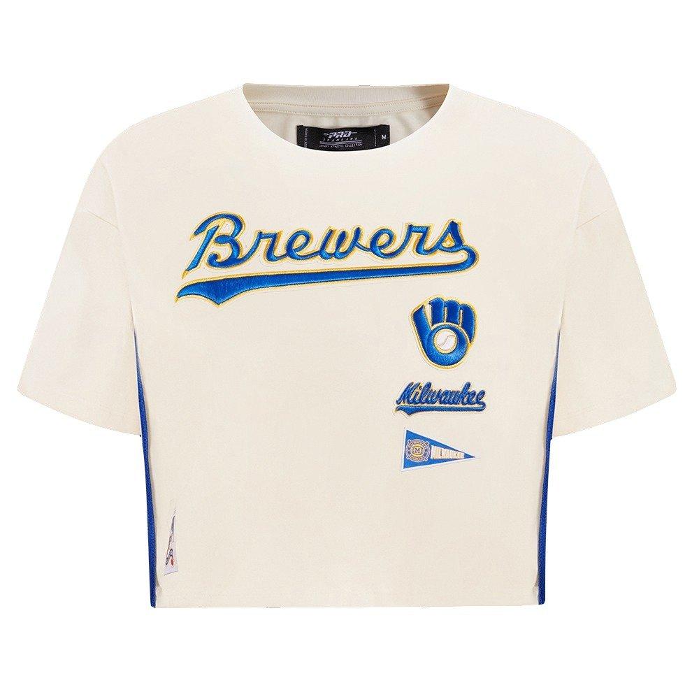 Pro Standard Women's Milwaukee Brewers Retro Classic Boxy Tee - Eggshell - EGGSHELL Thumbnail View 1