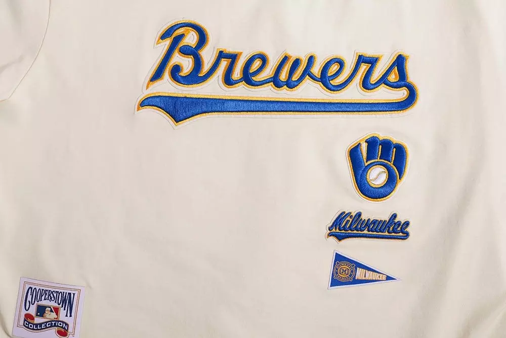 Pro Standard Women's Milwaukee Brewers Retro Classic Boxy Tee - Eggshell - EGGSHELL