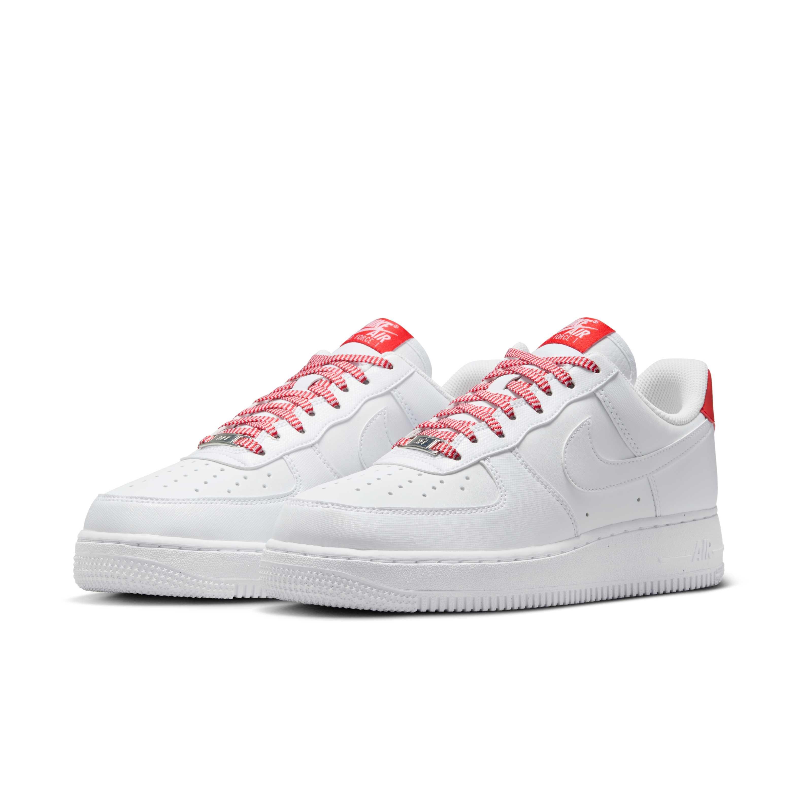 Nike Air Force 1 '07 "White/Pink Foam/Metallic Silver/Light Crimson" Women's Shoe - WHITE/PINK/SILVER/CRIMSON Thumbnail View 3