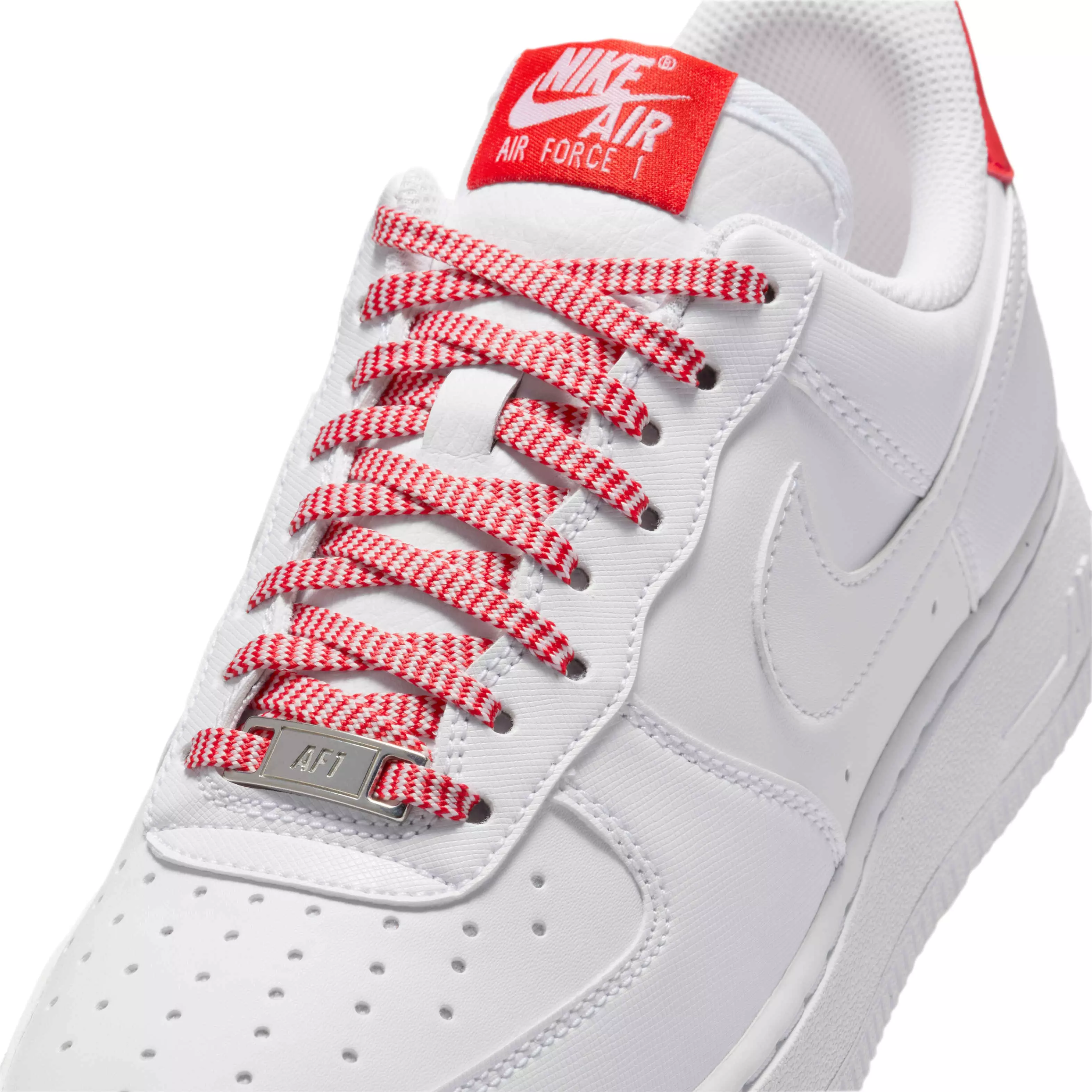 Nike Air Force 1 '07 "White/Pink Foam/Metallic Silver/Light Crimson" Women's Shoe - WHITE/PINK/SILVER/CRIMSON