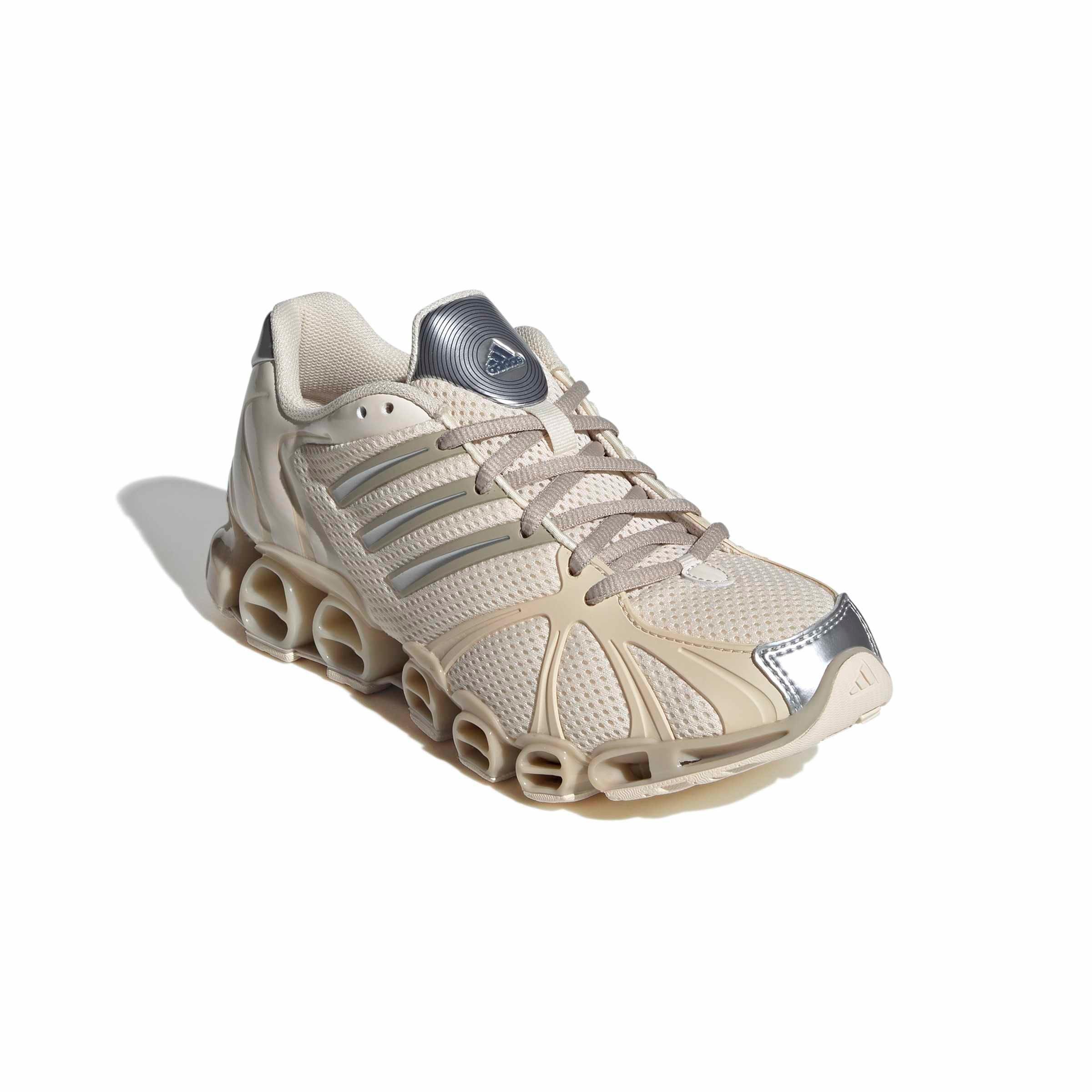 adidas Originals Mega Ghostride "Wonder White/Wonder Beige/Silver Metallic" Women's Shoe - WHITE/BEIGE/SILVER Thumbnail View 3